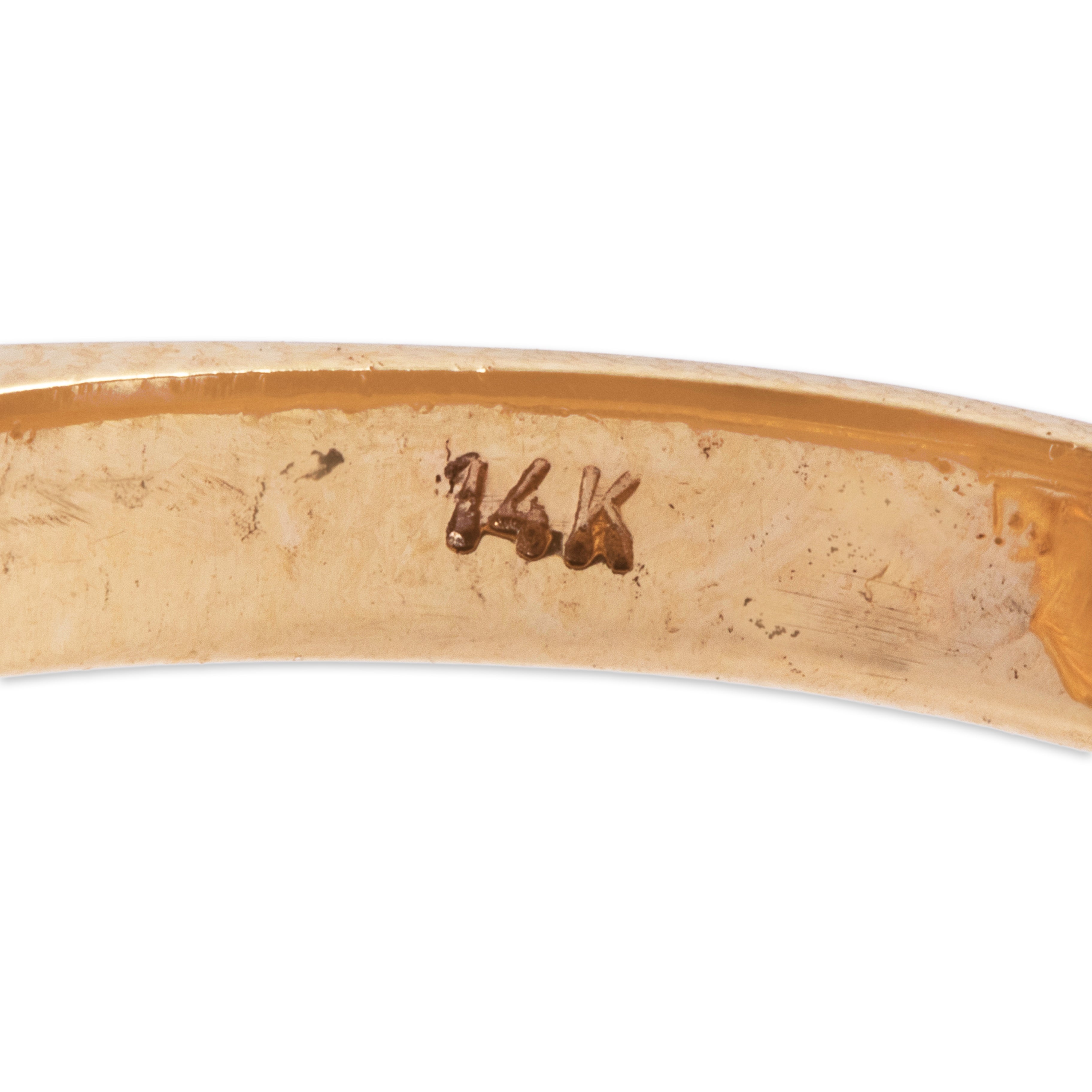 Vintage 14k Yellow Gold Sapphire Diamond Impressive Cluster Statement Ring - Hallmark view