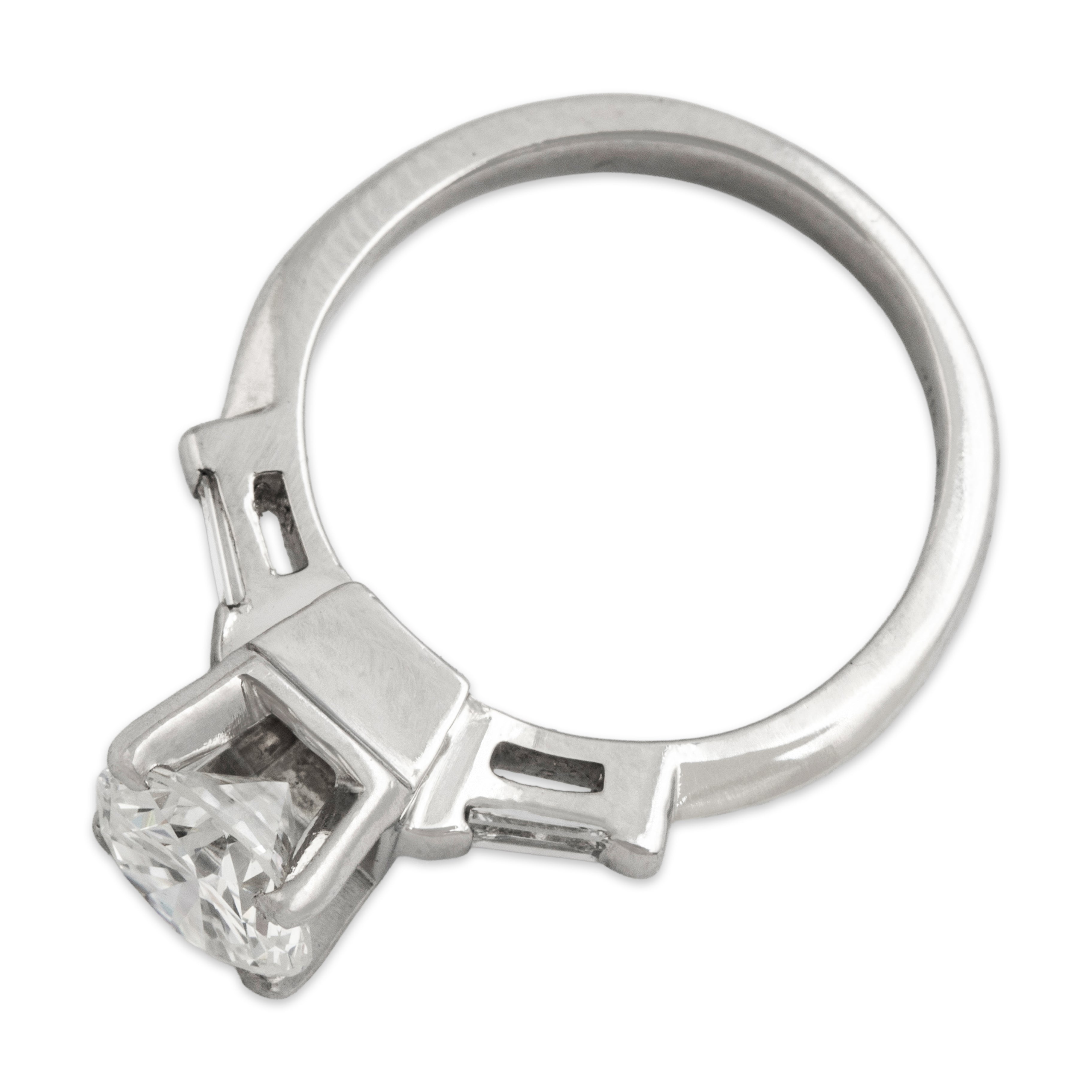 Vintage Platinum 1.18cttw Diamond Stunning Classic Round Ring - Overall view