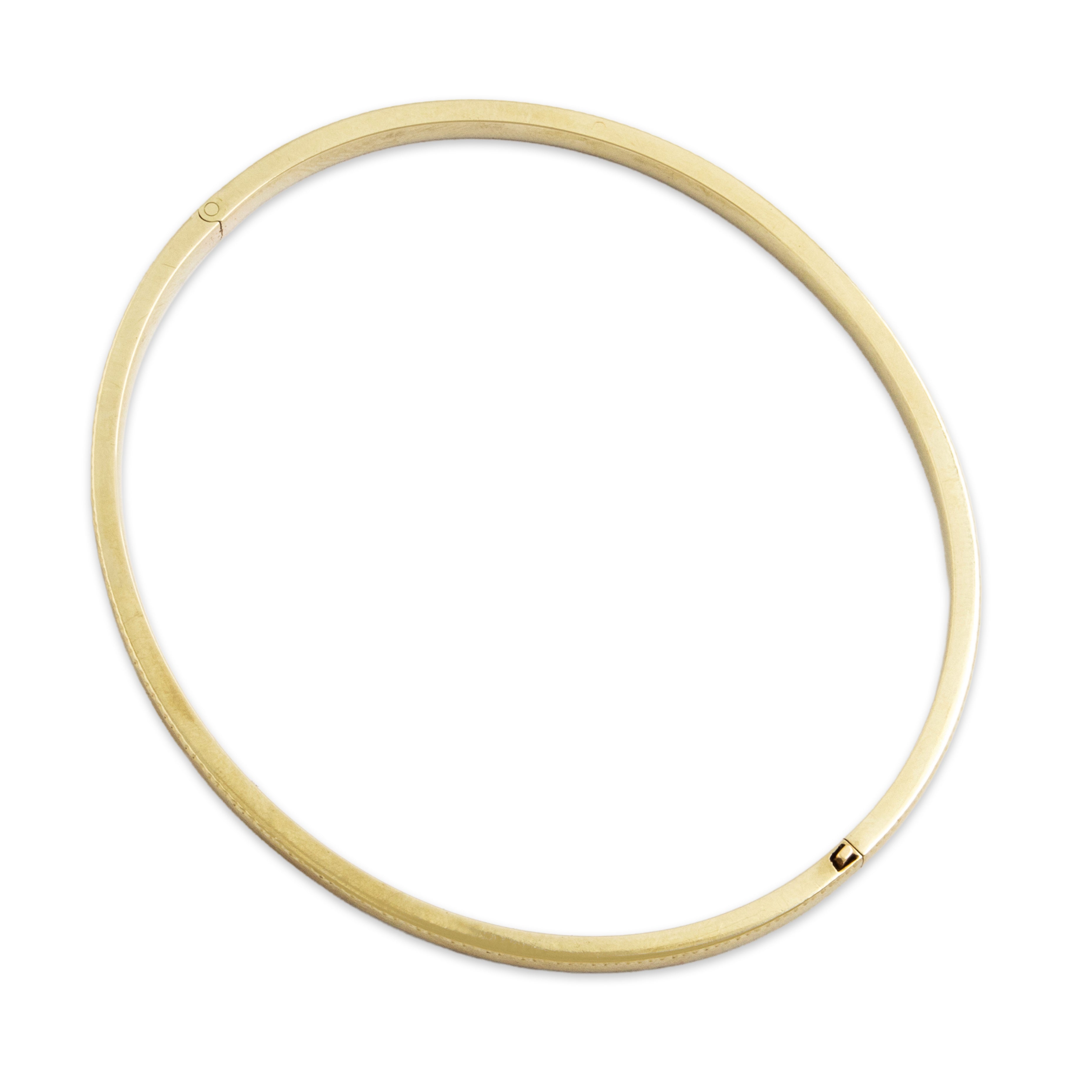 Vintage 14K Yellow Gold Engine-Turned Engraved Bangle Bracelet - detail view #1