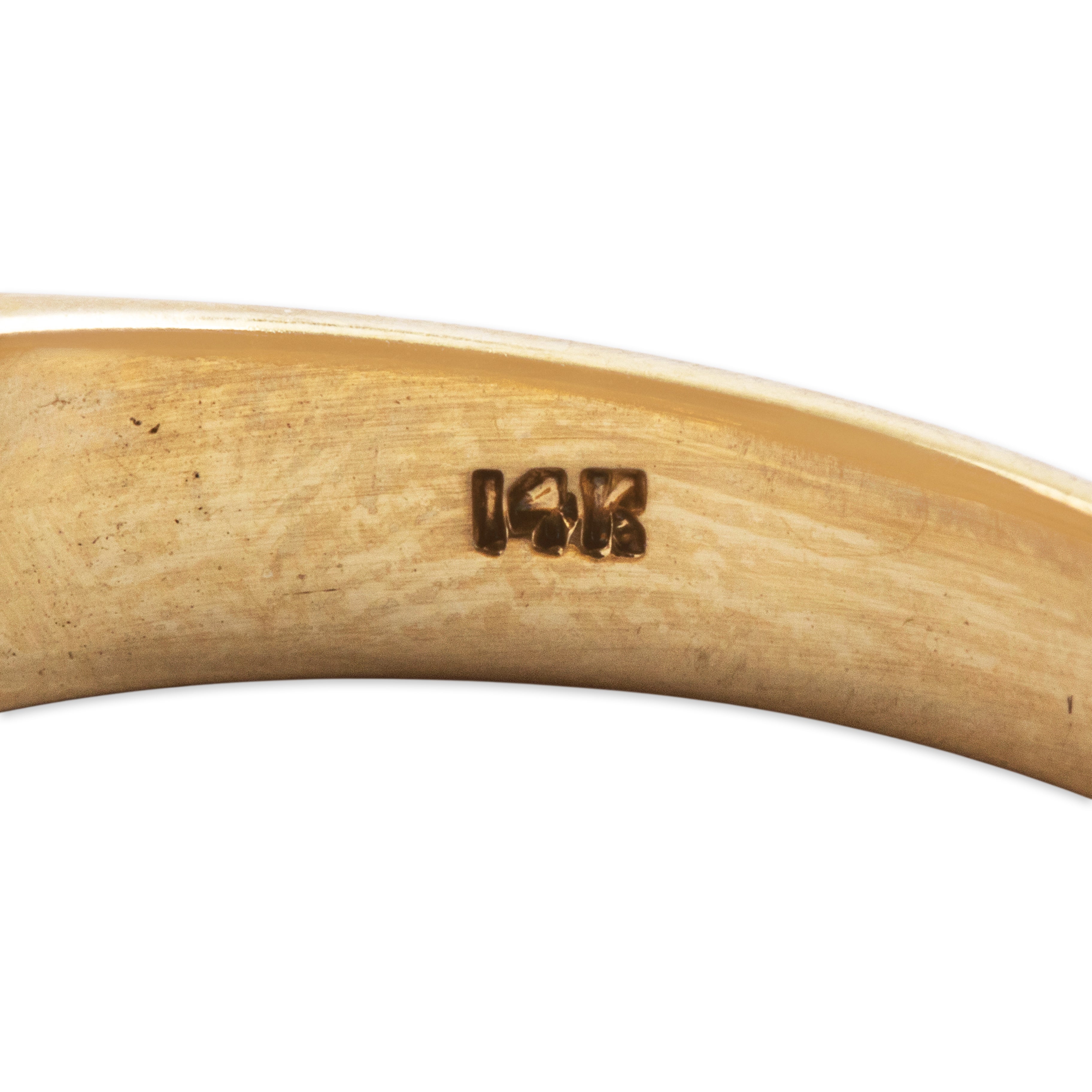 Vintage 14K Yellow & White Gold .06cttw Diamond Column Detail Ring - Hallmark view