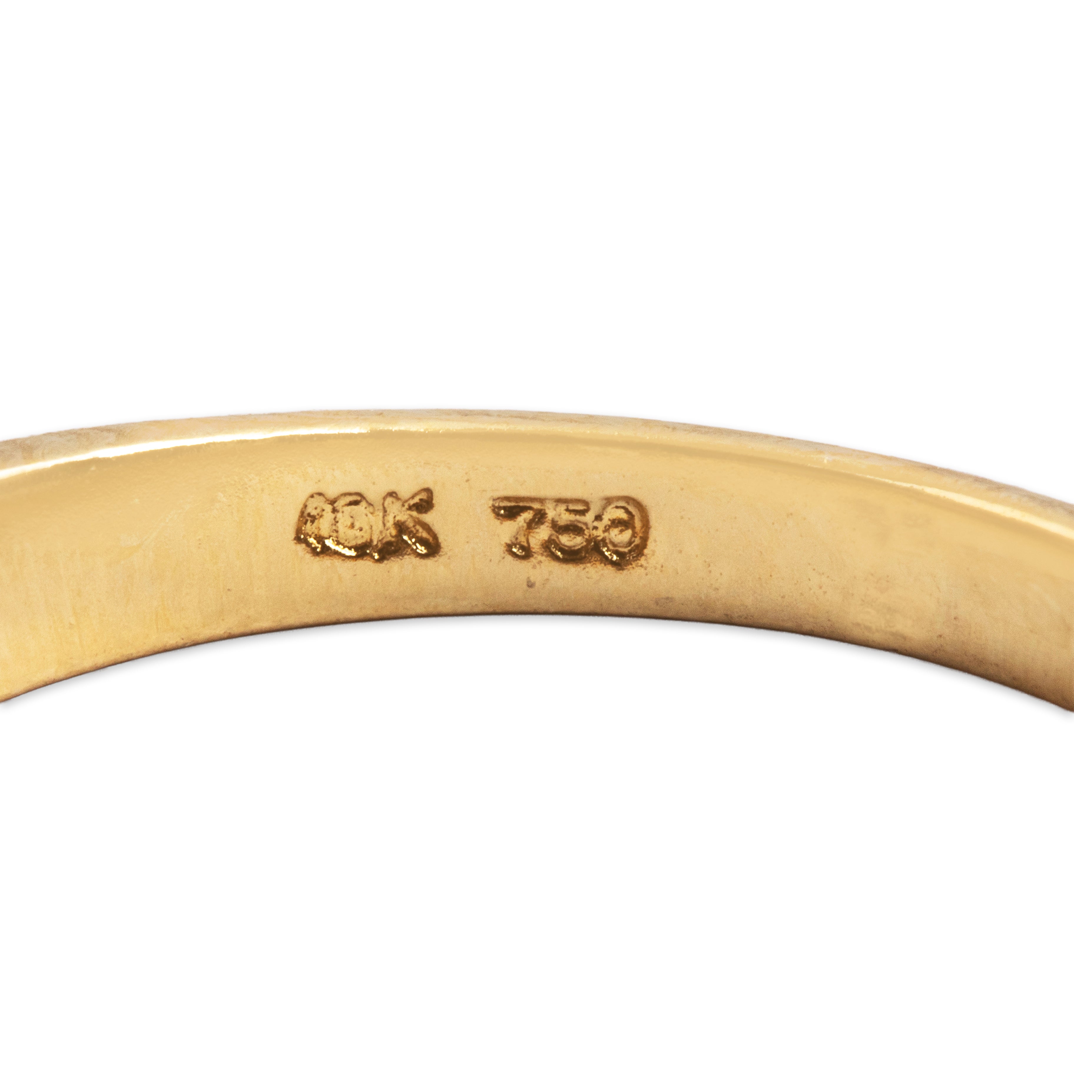 Vintage 18K Yellow Gold .6cttw Blue Sapphire Geometric Band Ring - Hallmark view