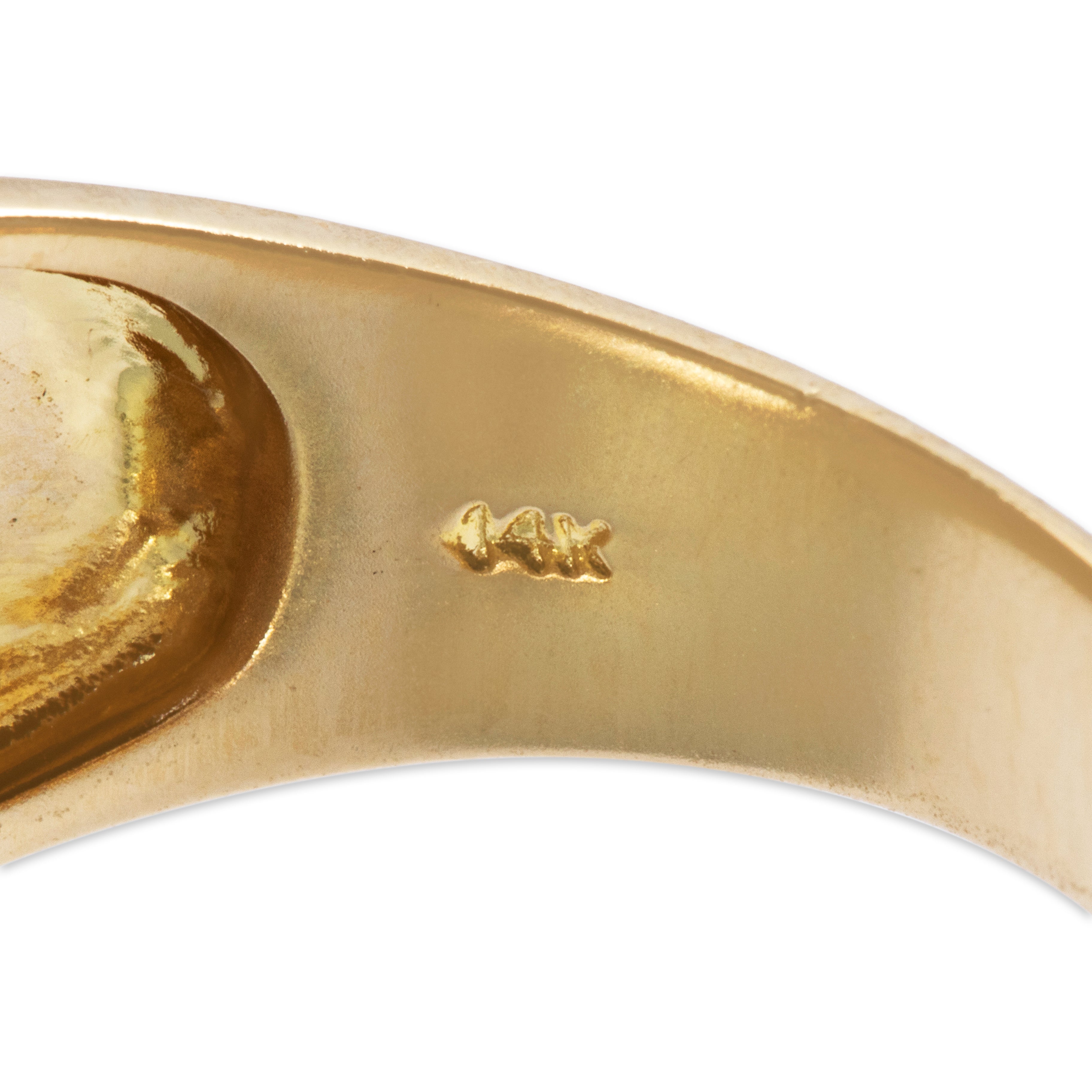 Vintage 14K Yellow Gold .3cttw Diamond Wide Wavy Line Ring - Hallmark view