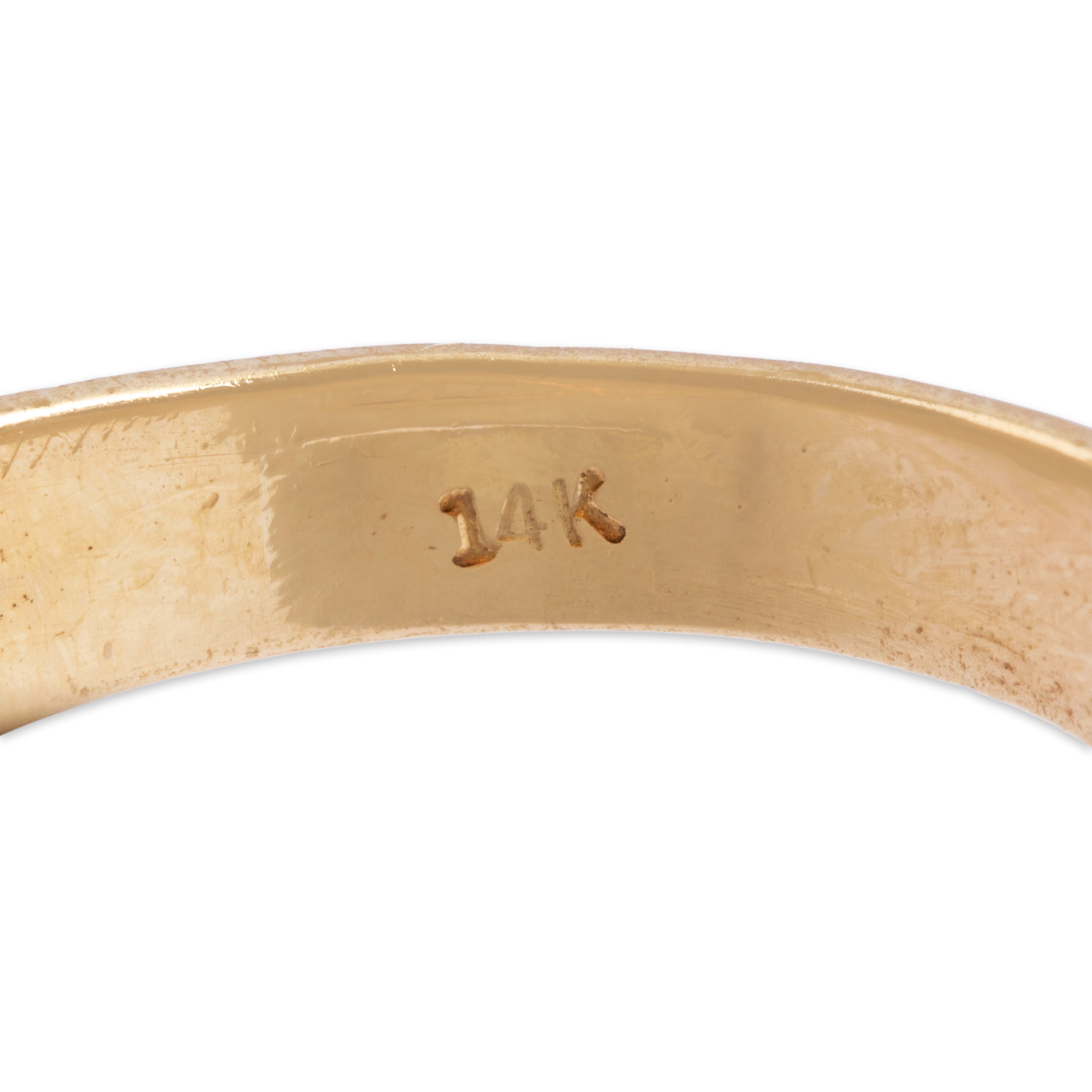 Vintage 14K Yellow Gold .15cttw Diamond Bold Swirl Ring - Hallmark view