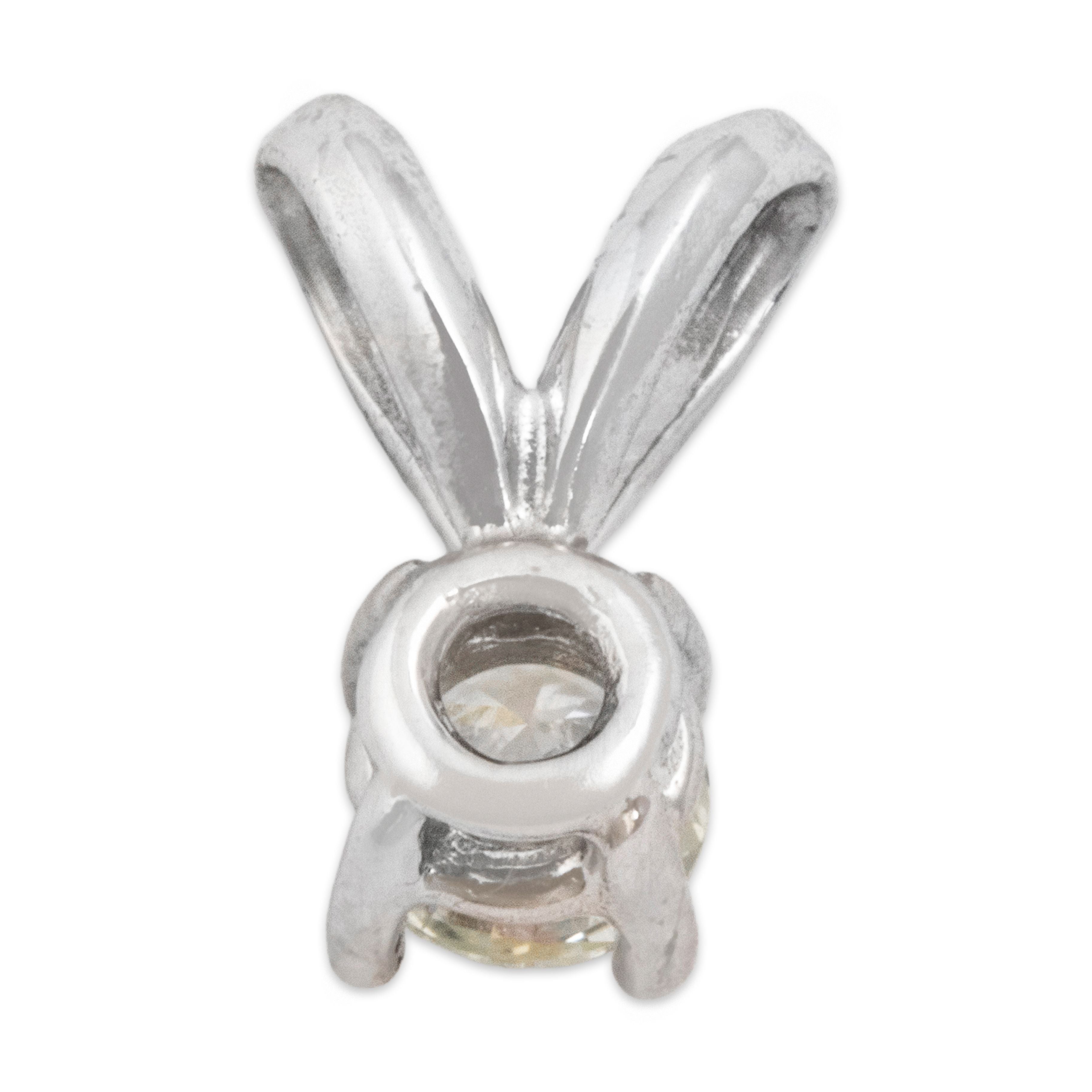 Vintage Small 14k White Gold .17ct Diamond Solitaire Pendant