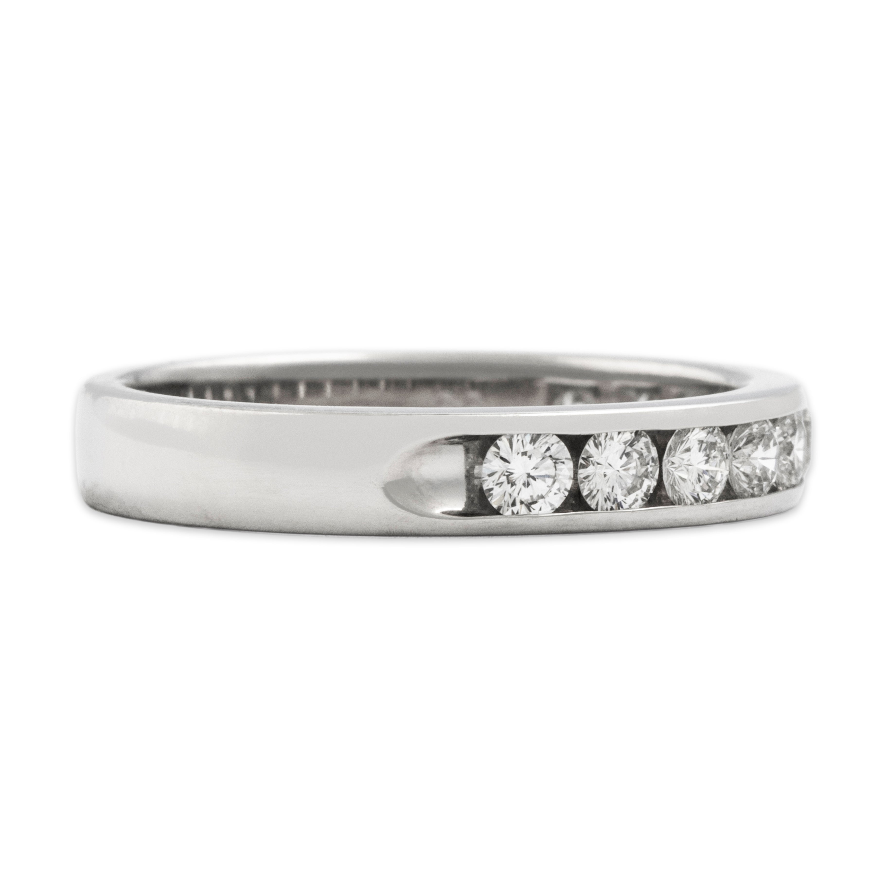 Vintage Platinum .6cttw Diamond Glittering Channel Band Ring - Side view
