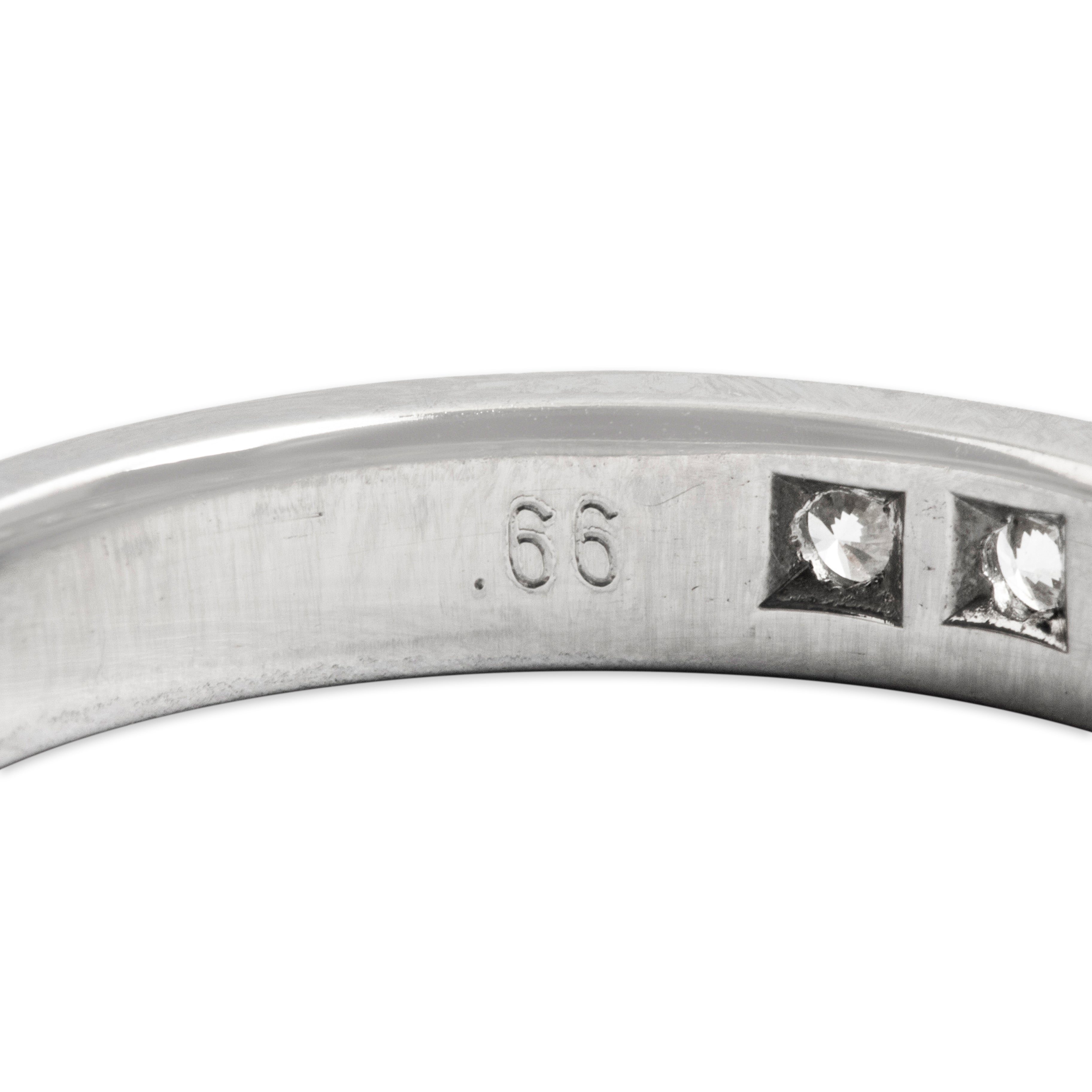 Vintage Platinum .6cttw Diamond Glittering Channel Band Ring - Hallmark view