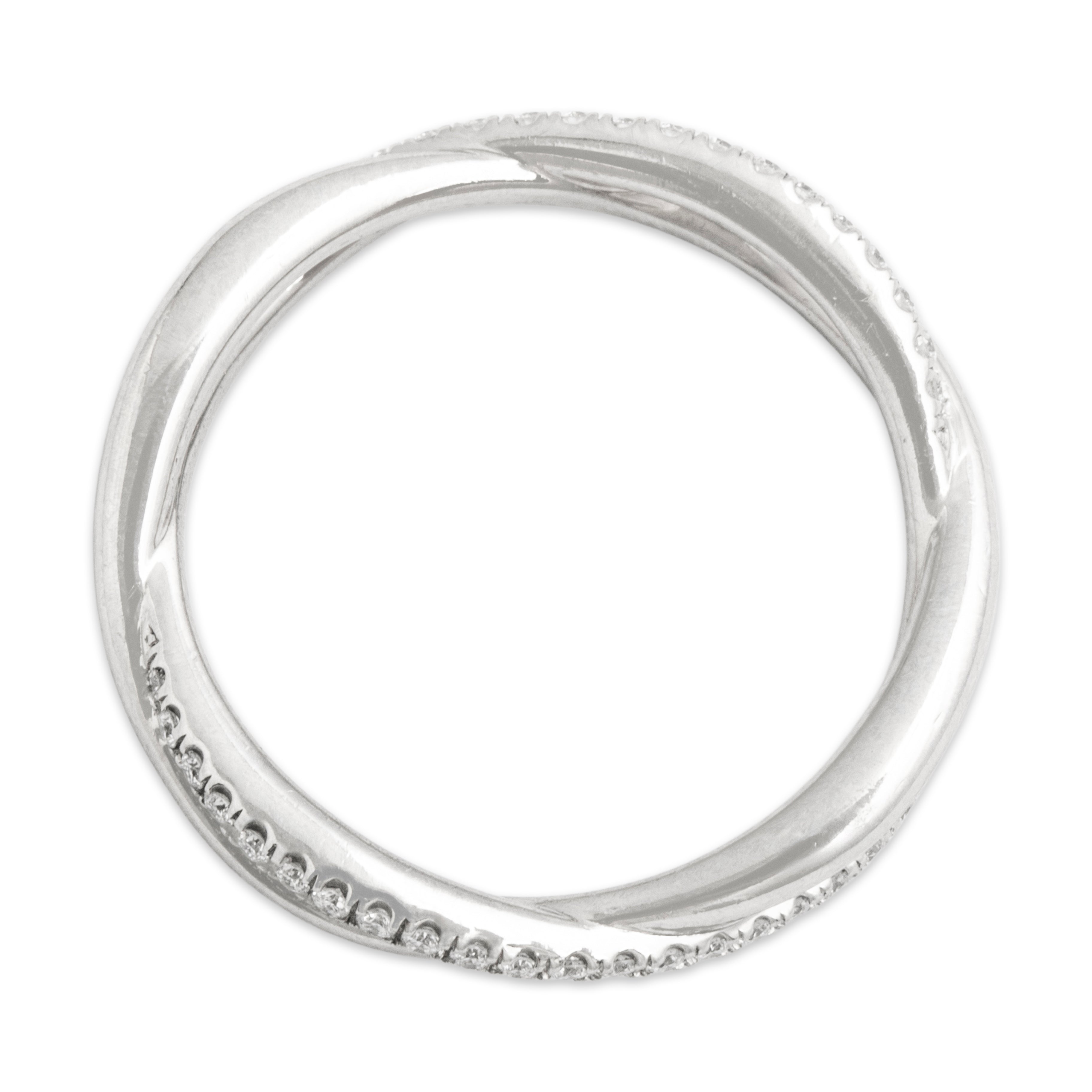 Vintage Platinum .19cttw Diamond Intertwining Wavy Line Eternity Band - Overall view