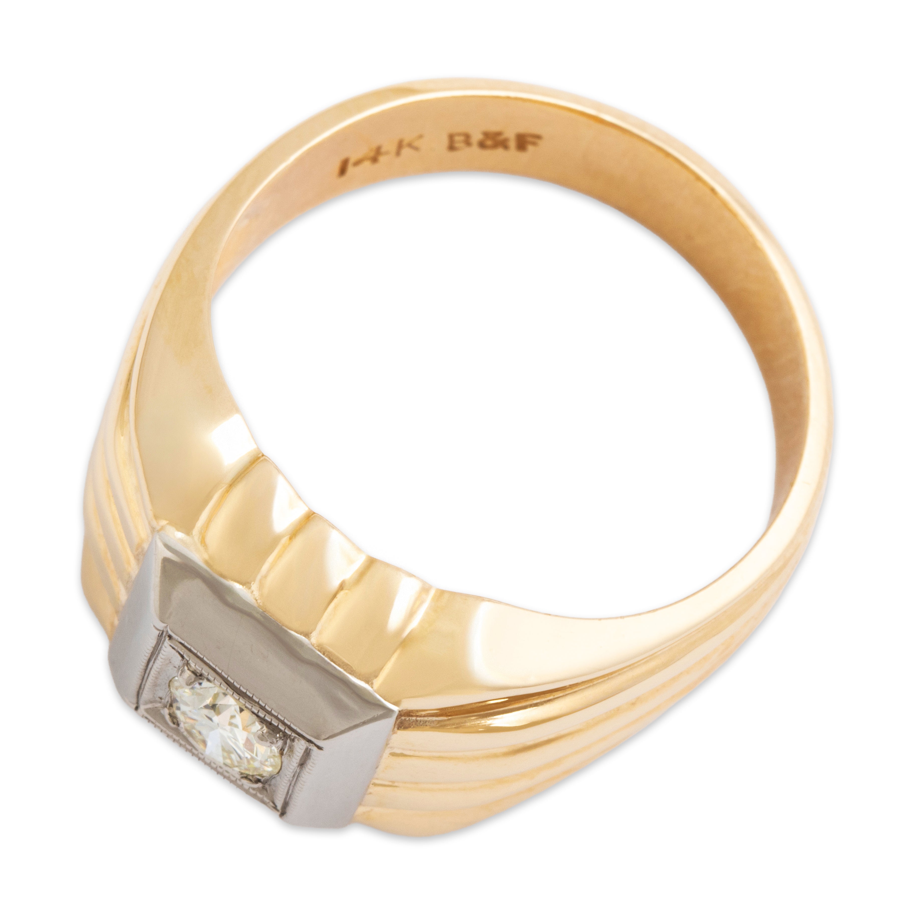 Vintage 14K Yellow & White Gold .32ct Old European Cut Diamond Ring - Overall view