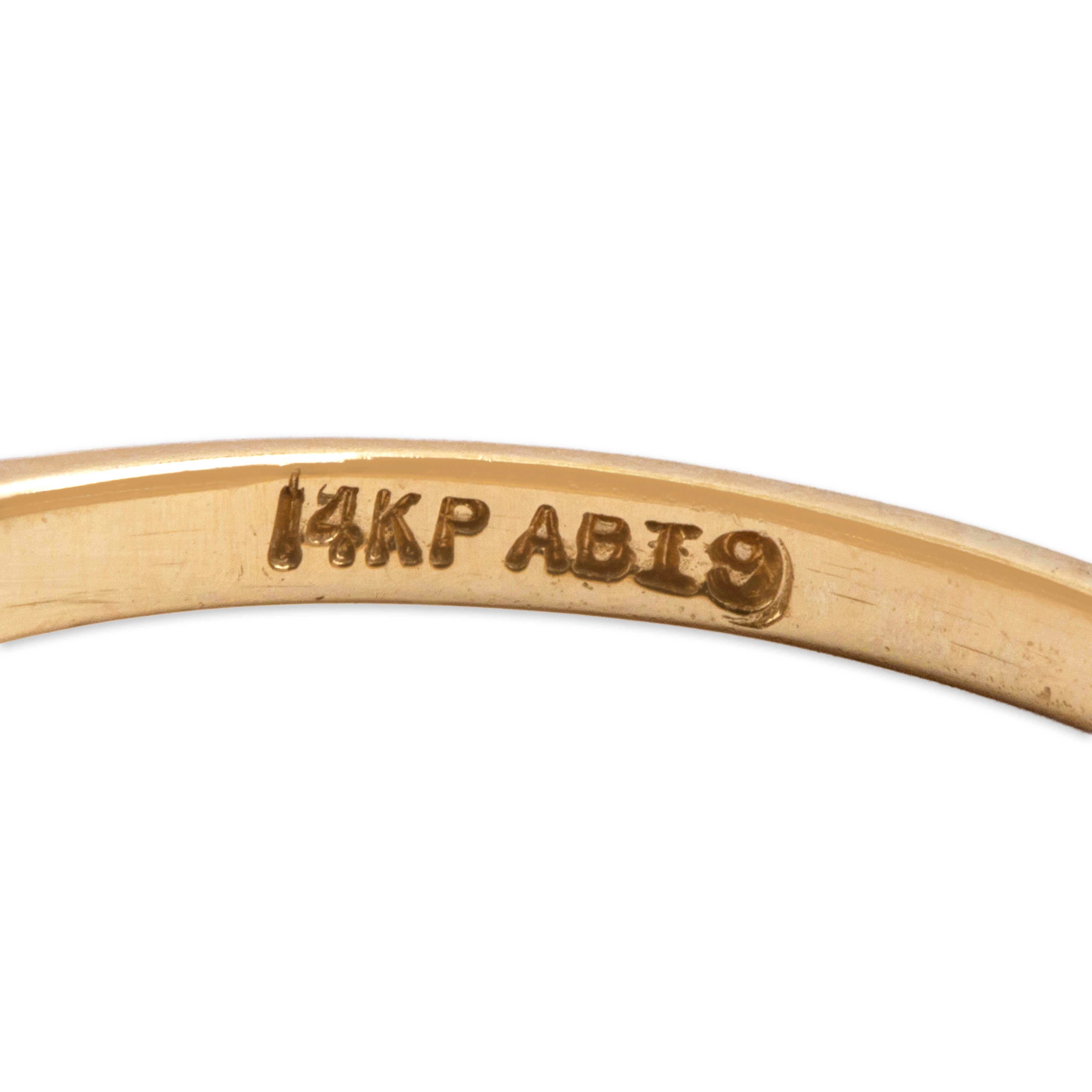 Vintage 14k Yellow Gold Emerald Diamond Quintessential Quintet Line Ring 6.00