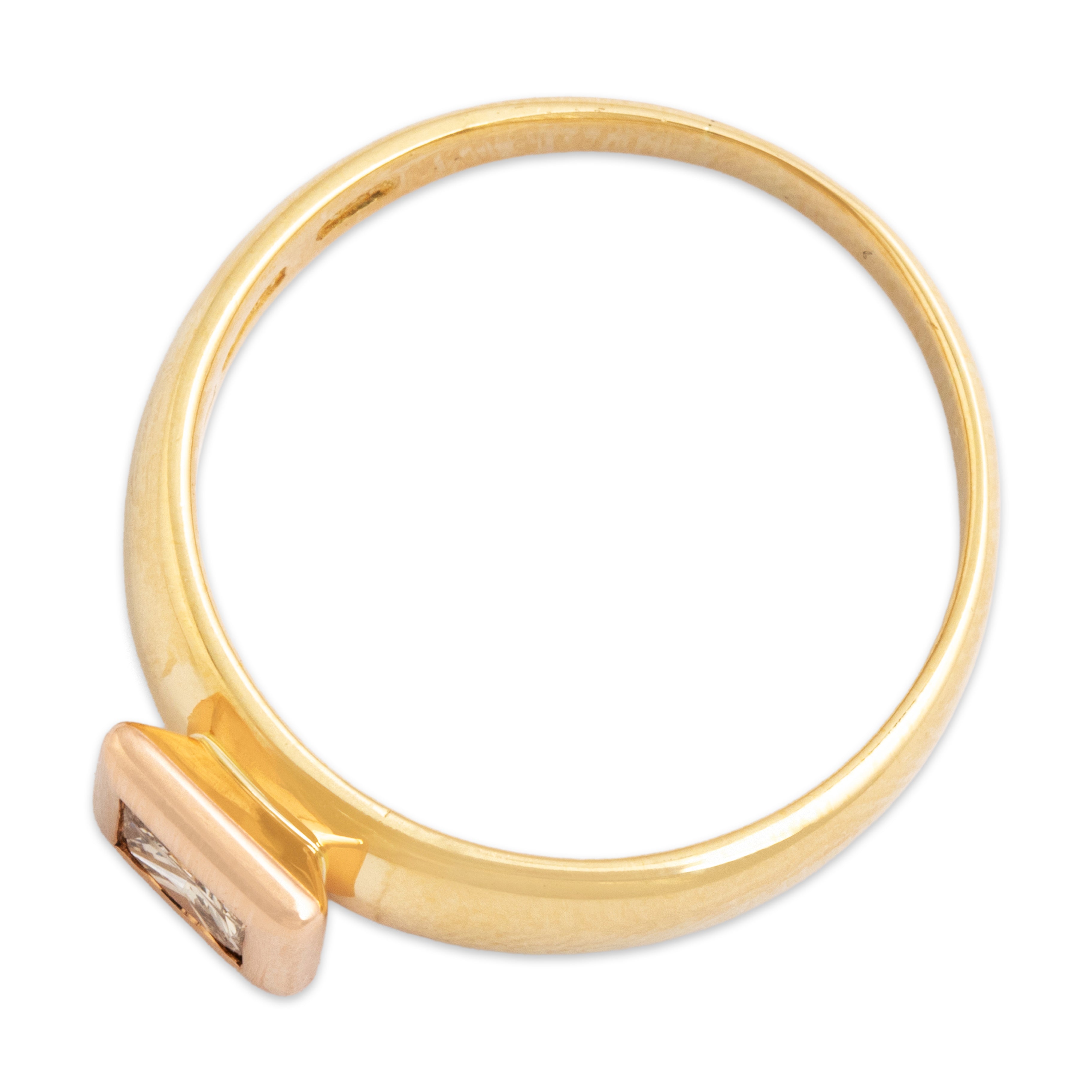 Vintage 18k Yellow and 18k Rose Gold .71ct Champagne Diamond Ring - Overall view