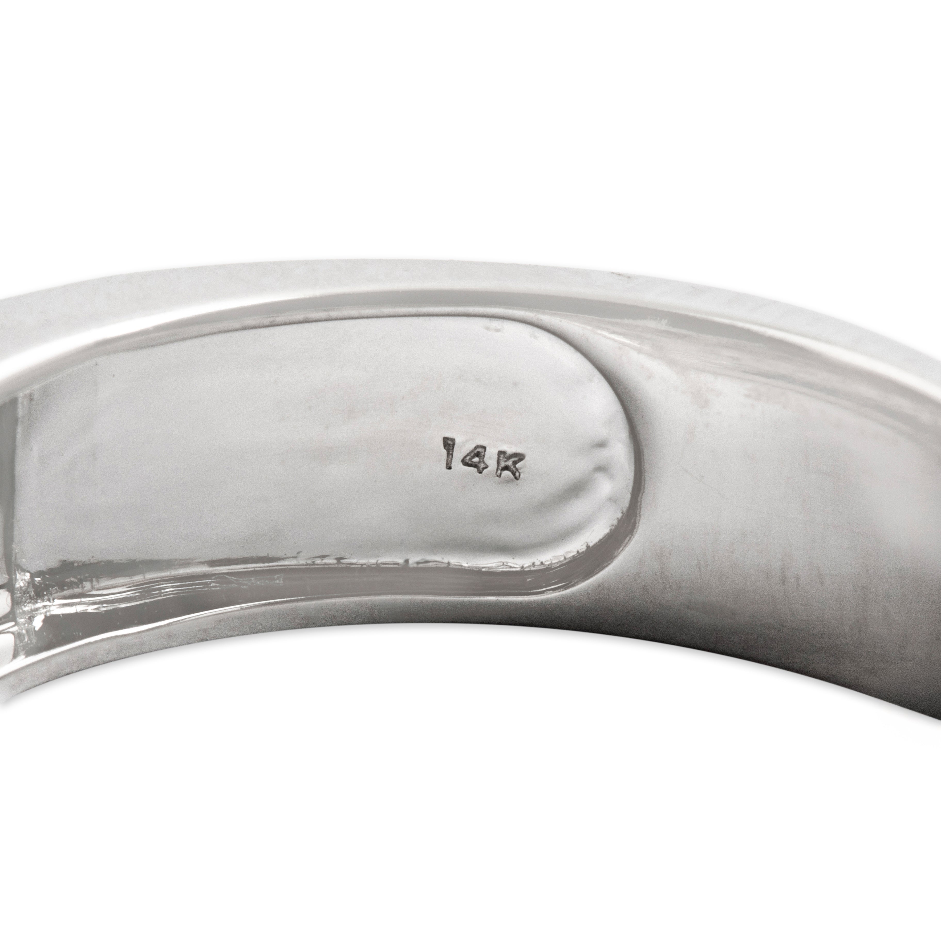 Vintage 14k White Gold Diamond Gleaming Circles Ring Band - Hallmark view