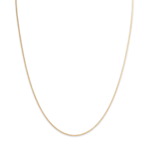 Vintage Italian 14k Yellow Gold 1mm Dainty Cable Chain Chain 16.25