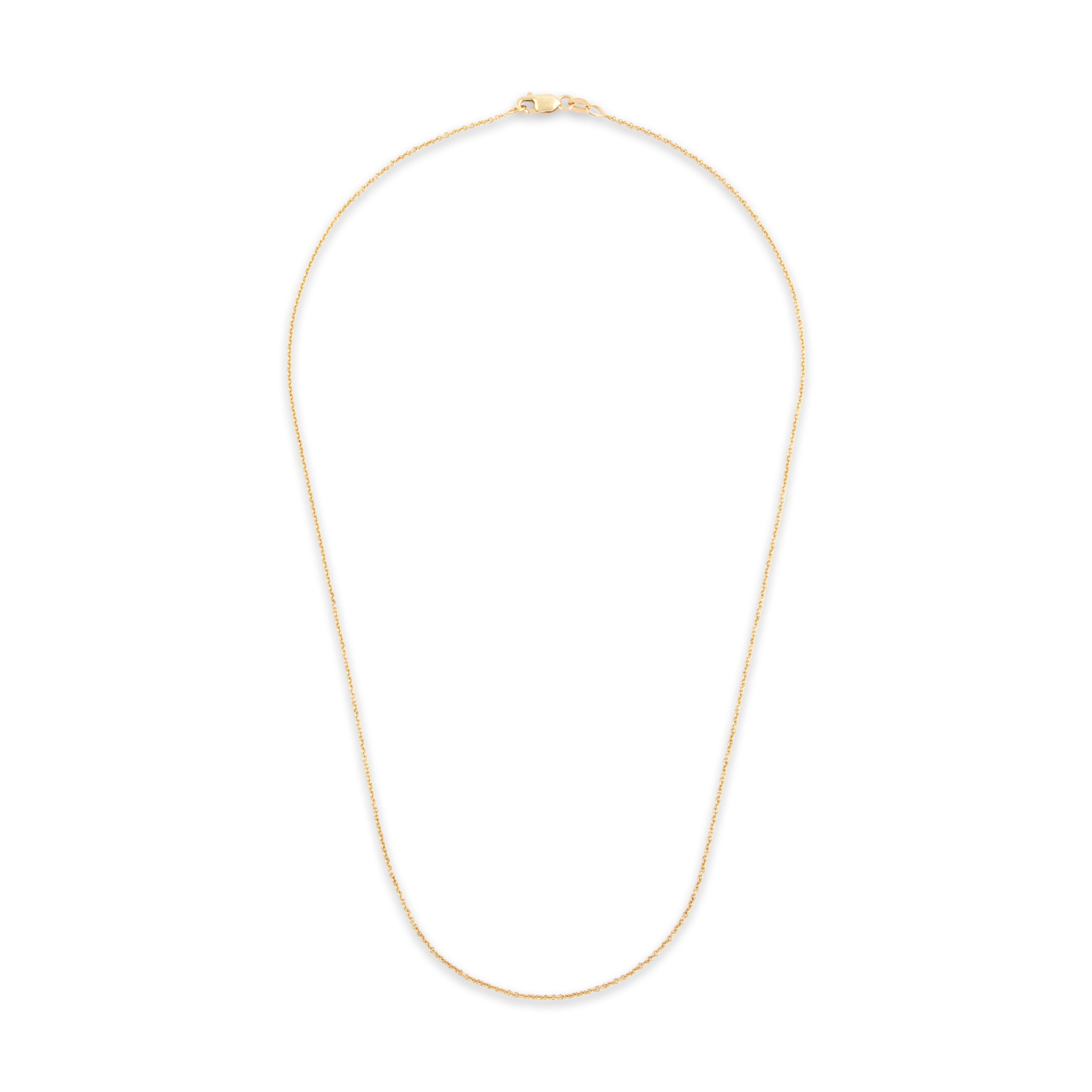 Vintage Italian 14k Yellow Gold 1mm Dainty Cable Chain Chain - Overall view