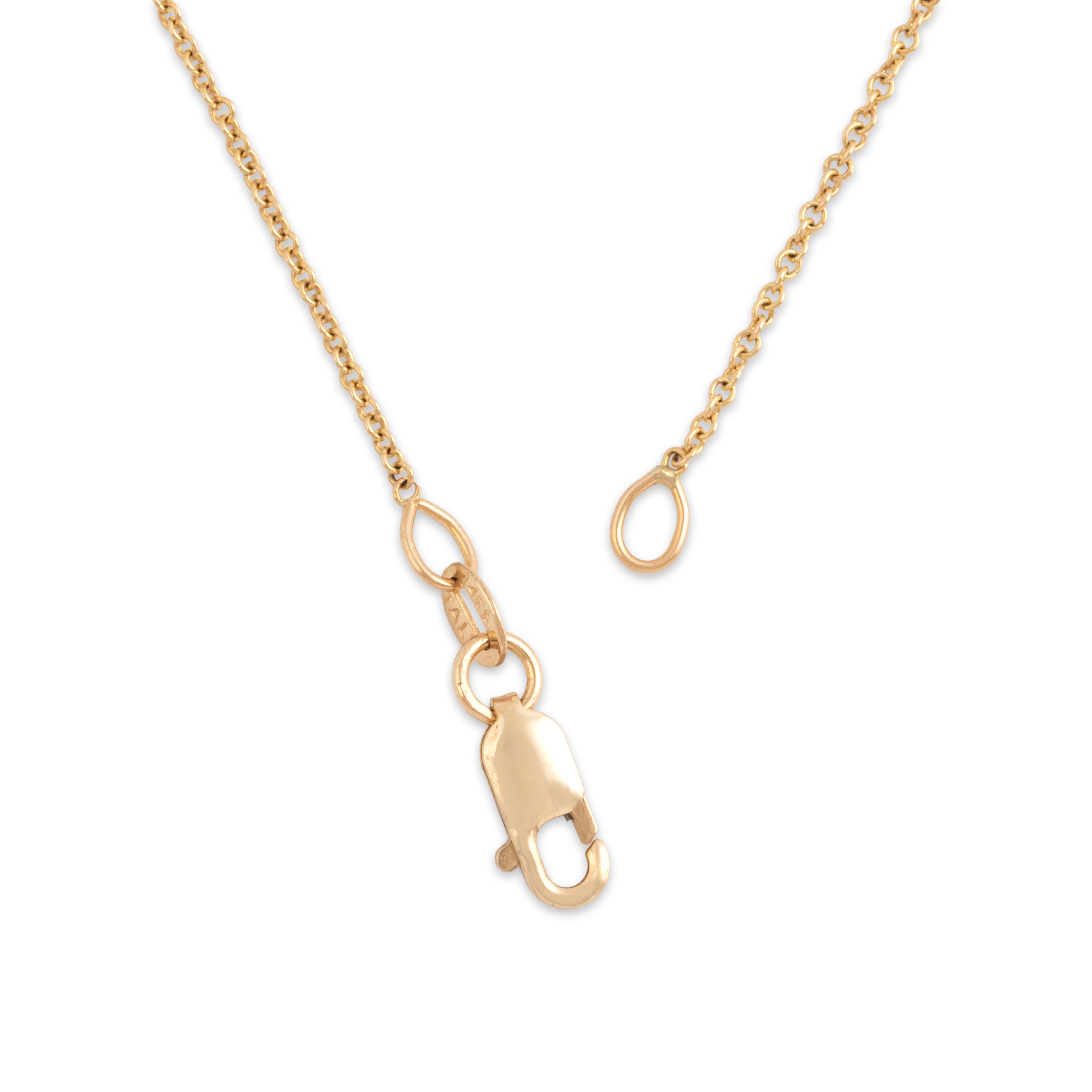 Vintage Italian 14k Yellow Gold 1mm Dainty Cable Chain Chain - clasp view