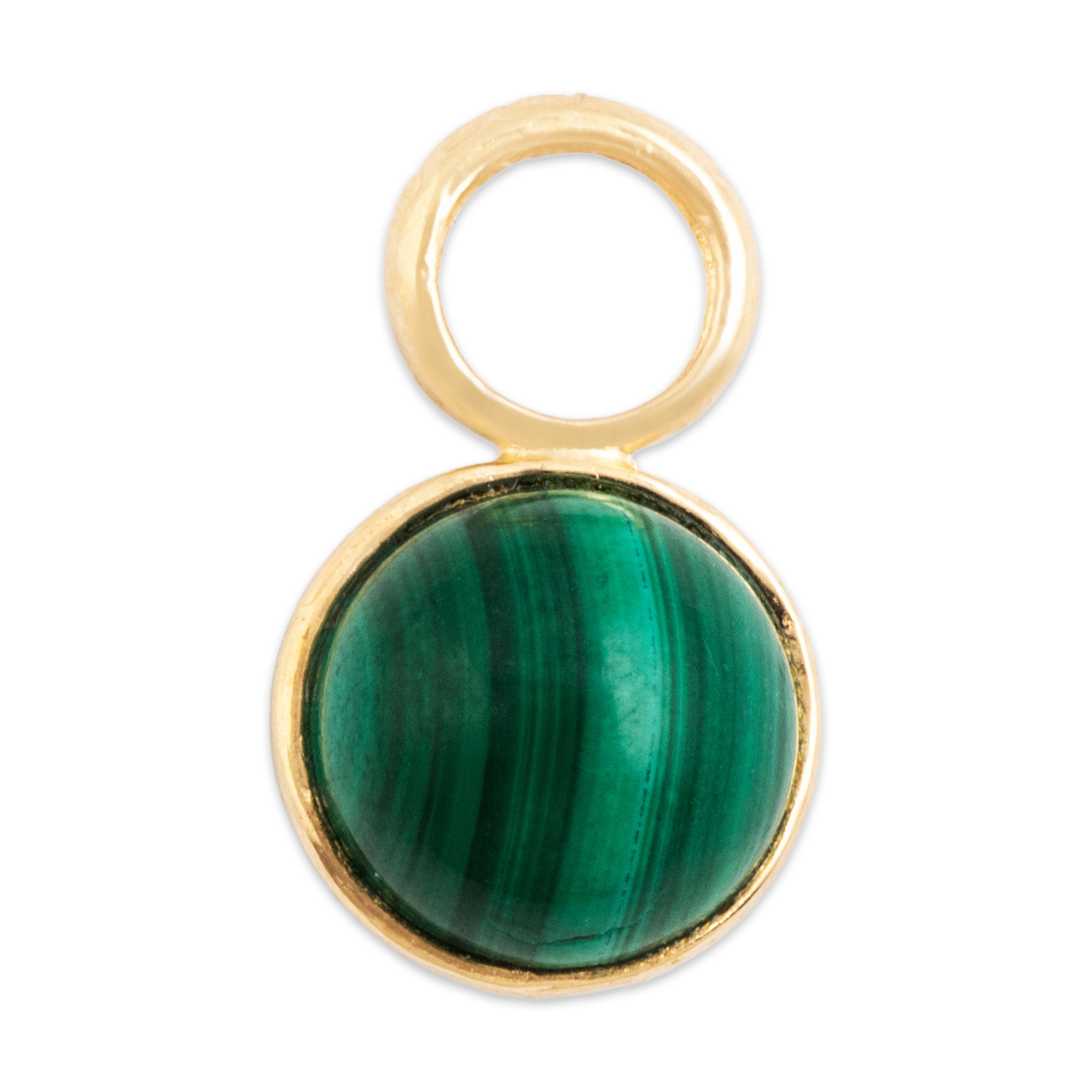 Vintage 14k Yellow Gold 3.18ct Malachite 2.22ct Onyx Double-Sided Charm / Pendant