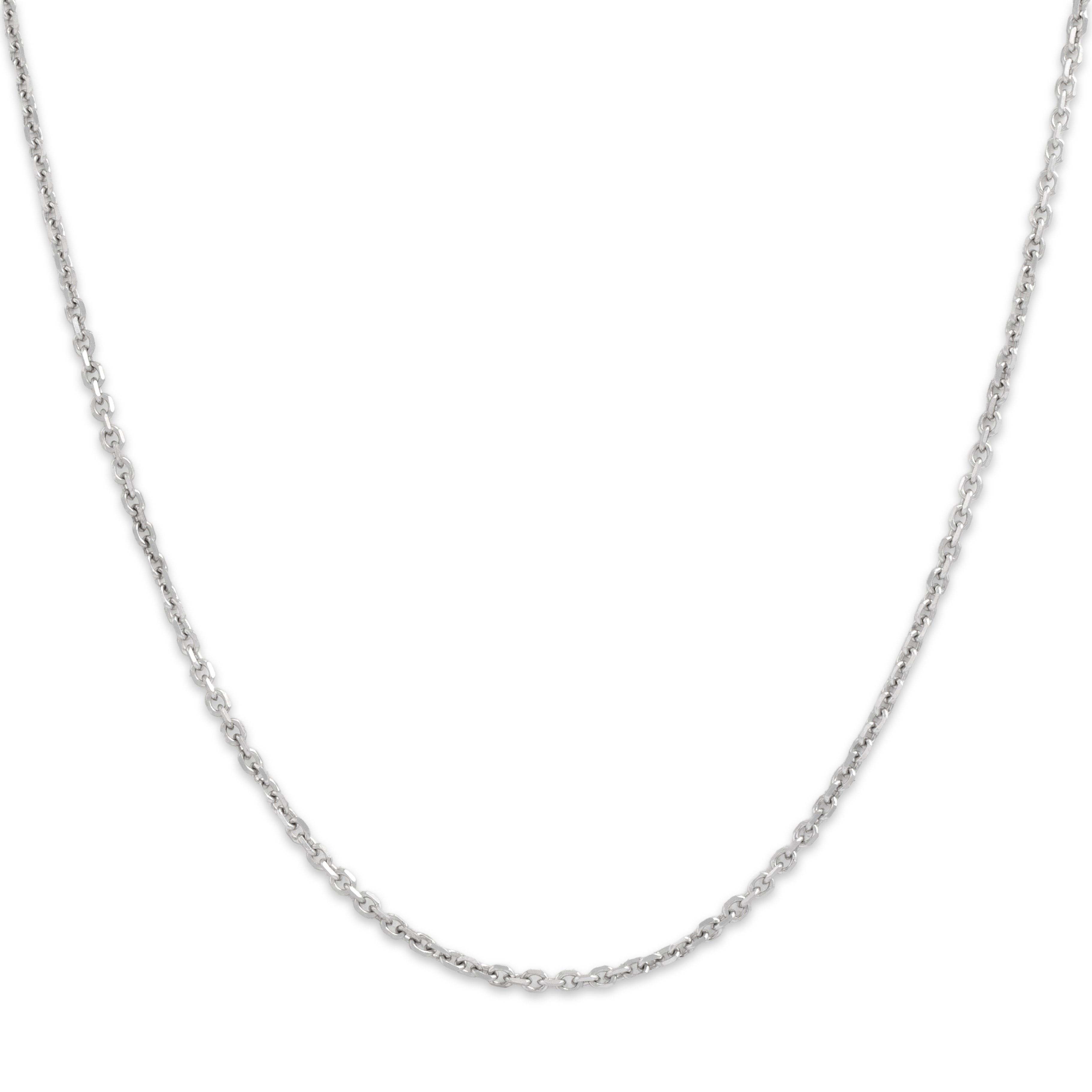 Vintage 14k White Gold Simple Everyday Cable Link 1.8mm Chain - detail view #1