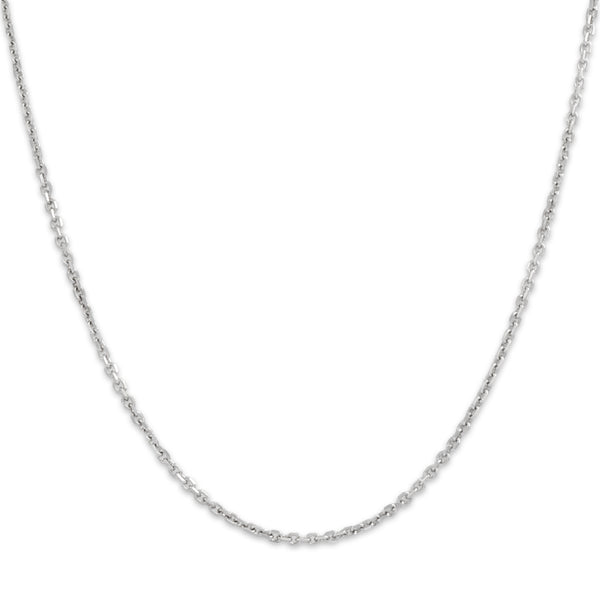 Vintage 14k White Gold Simple Everyday Cable Link 1.8mm Chain 18.25