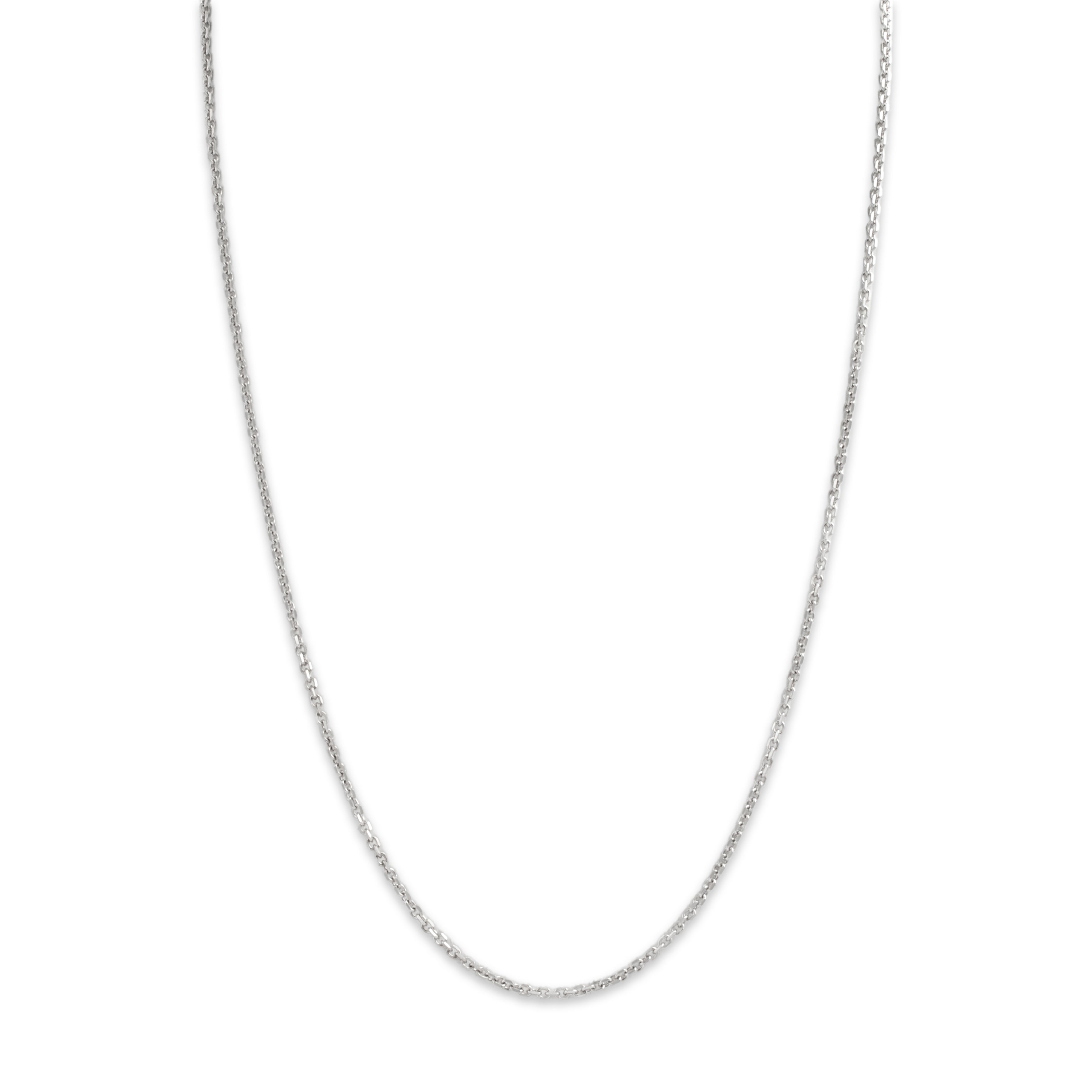 Vintage 14k White Gold Simple Everyday Cable Link 1.8mm Chain - Close-up view