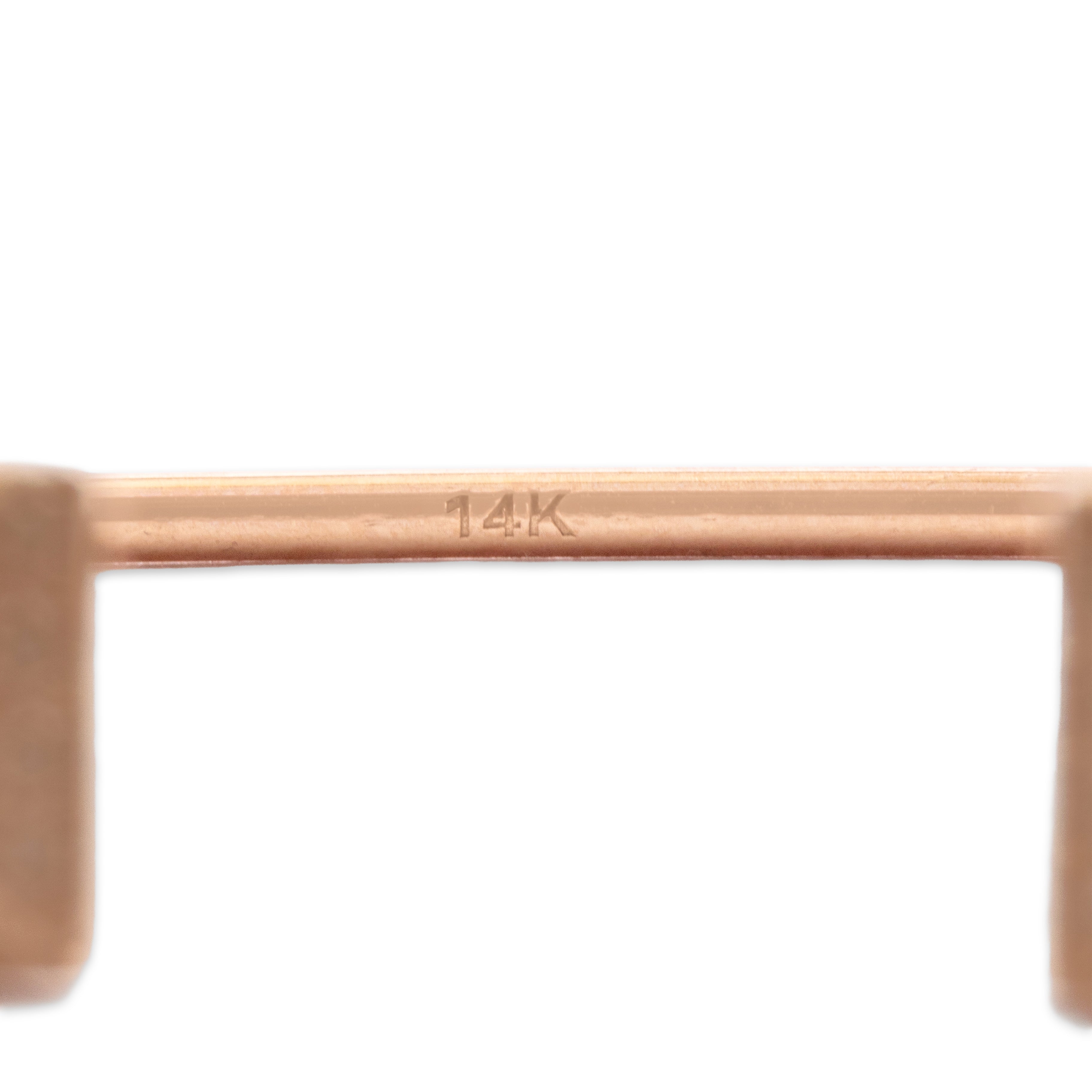 Estate 14k Rose Gold Diamond Edgy Pave-Set Stud Cuff Bracelet - Hallmark view