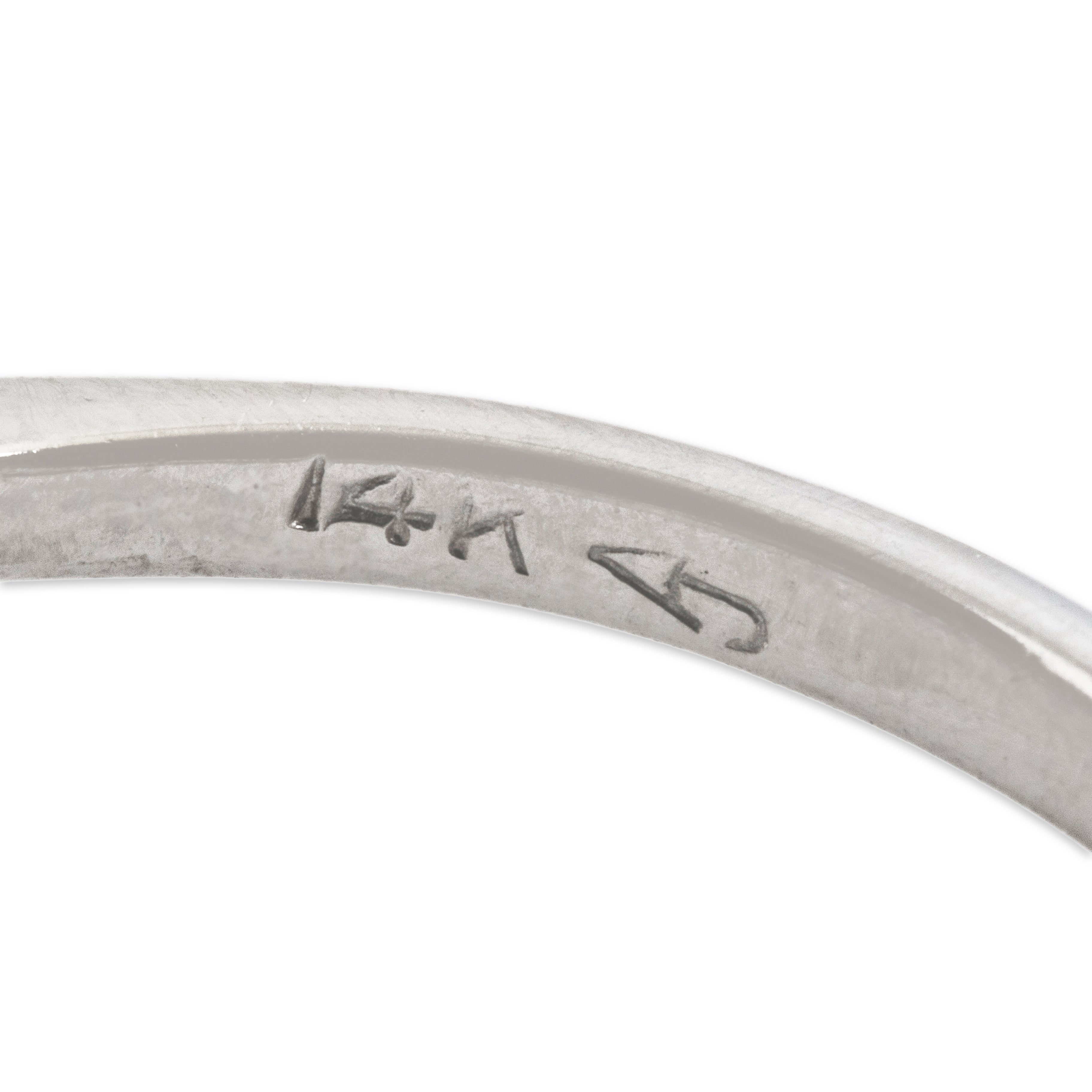 Vintage 14k White Gold Diamond Swirling Tower Ring - Hallmark view