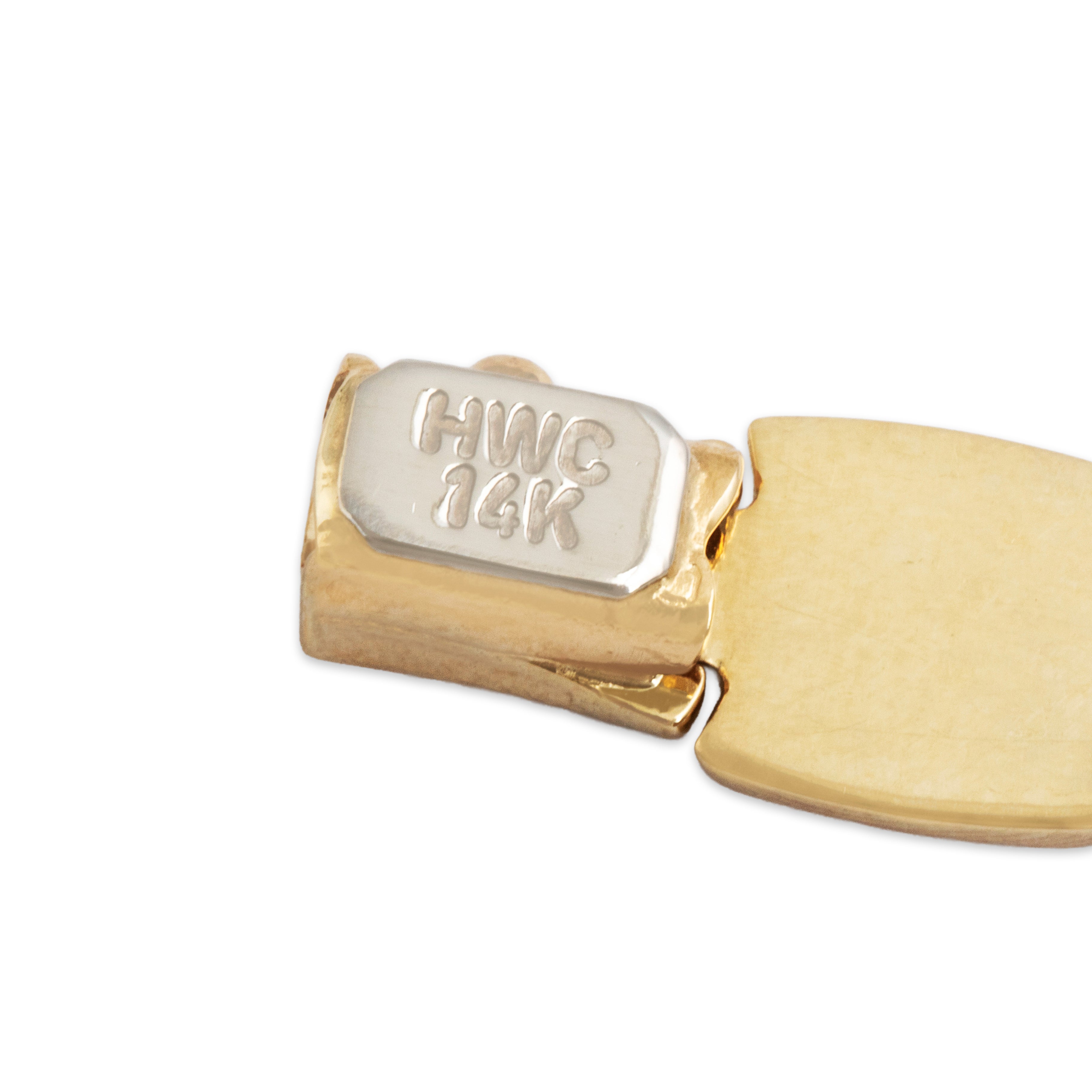 Vintage 14k Yellow and White Gold Dual-Textured Link Bracelet - Hallmark view