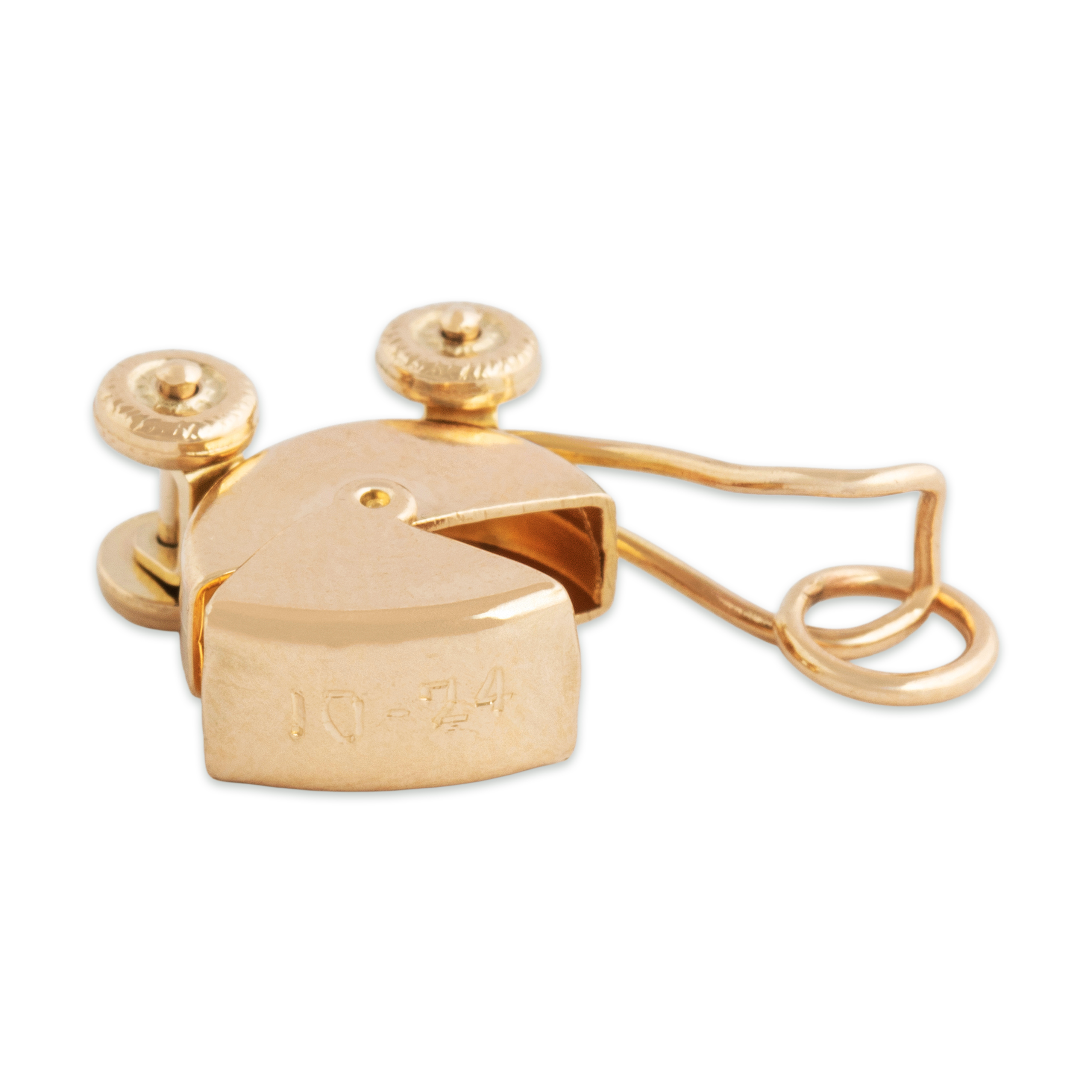 Vintage 14k Yellow Gold Articulating Baby Pram Charm / Pendant