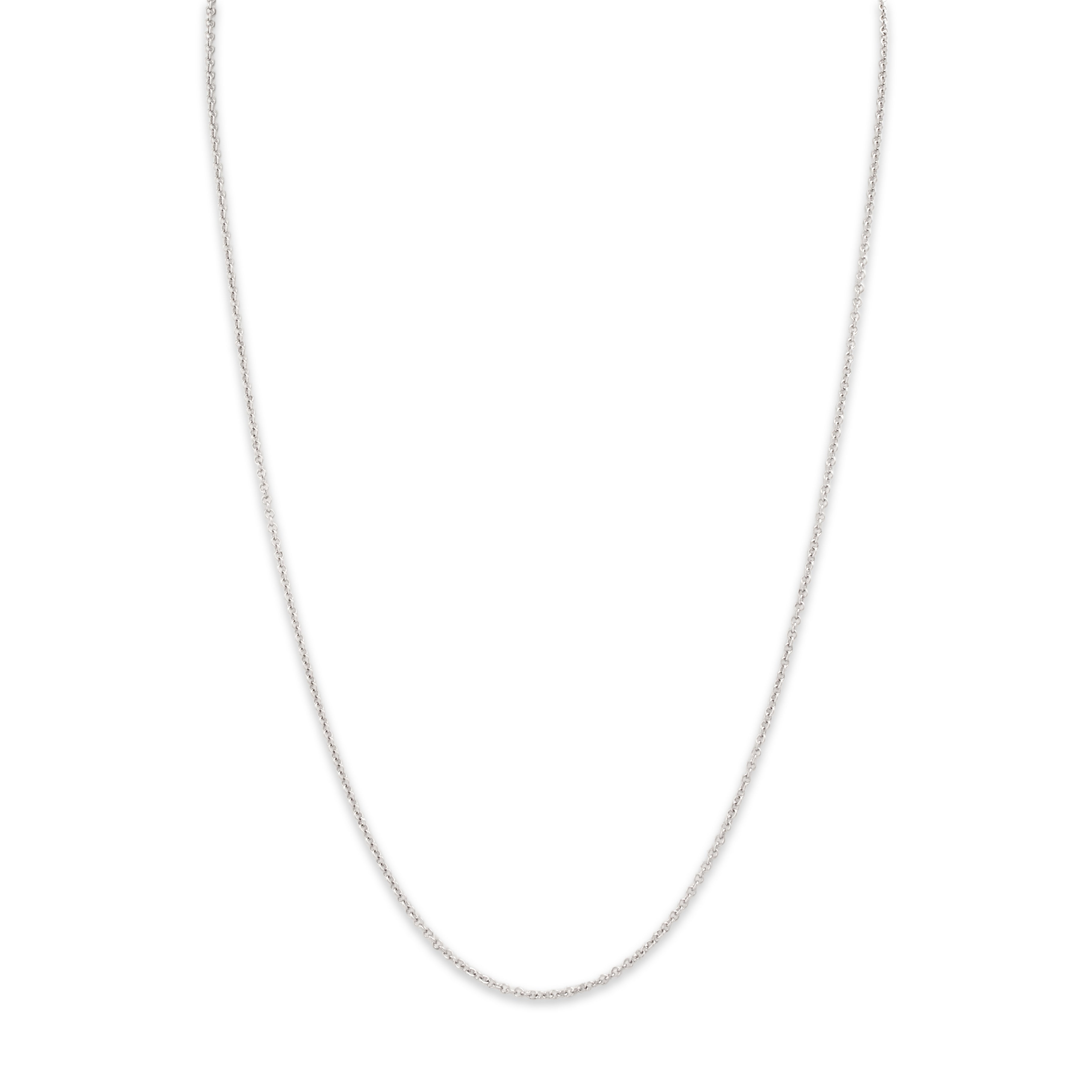 Vintage 14k White Gold Chic Round 1.5mm Cable Chain - detail view #1