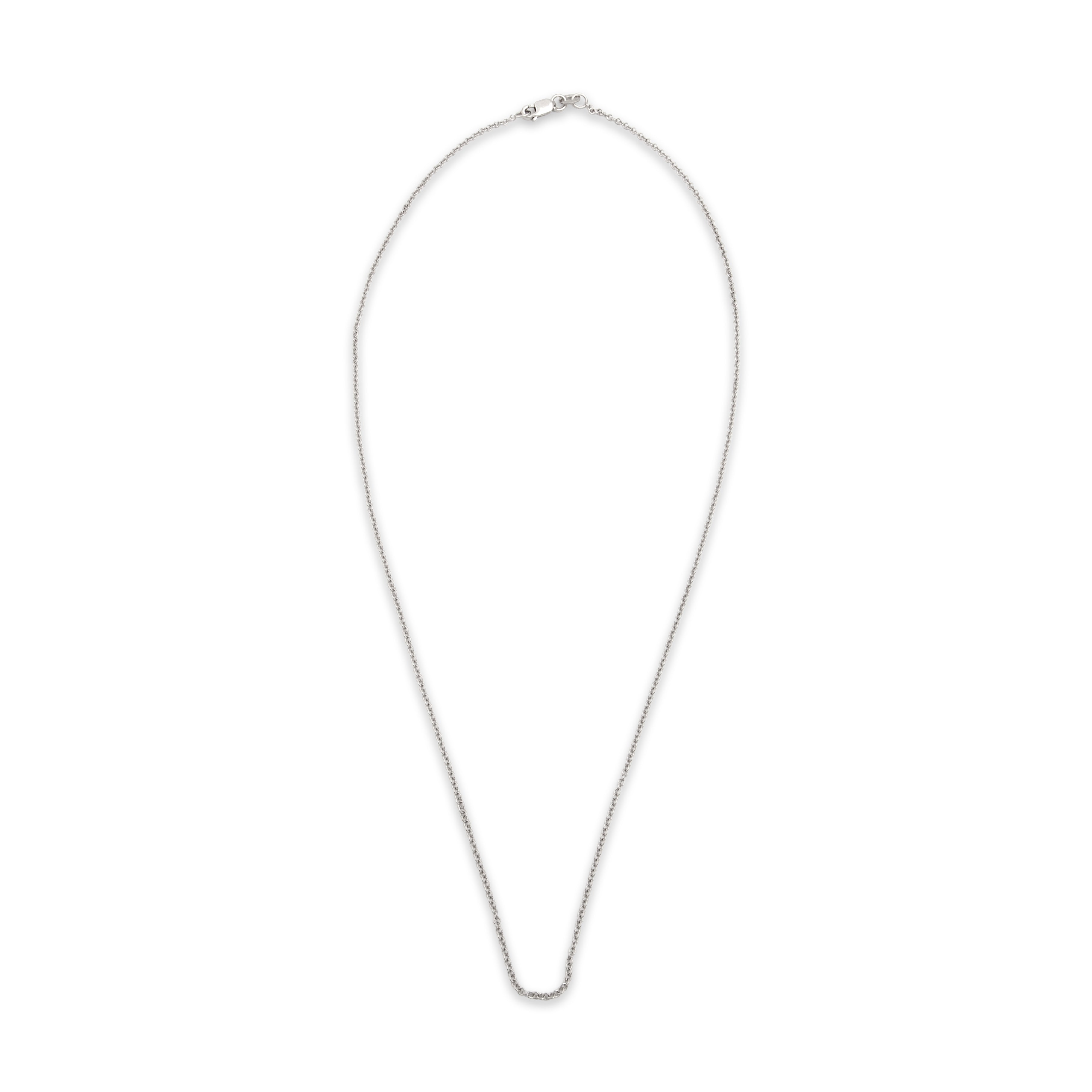 Vintage 14k White Gold Chic Round 1.5mm Cable Chain - Overall view