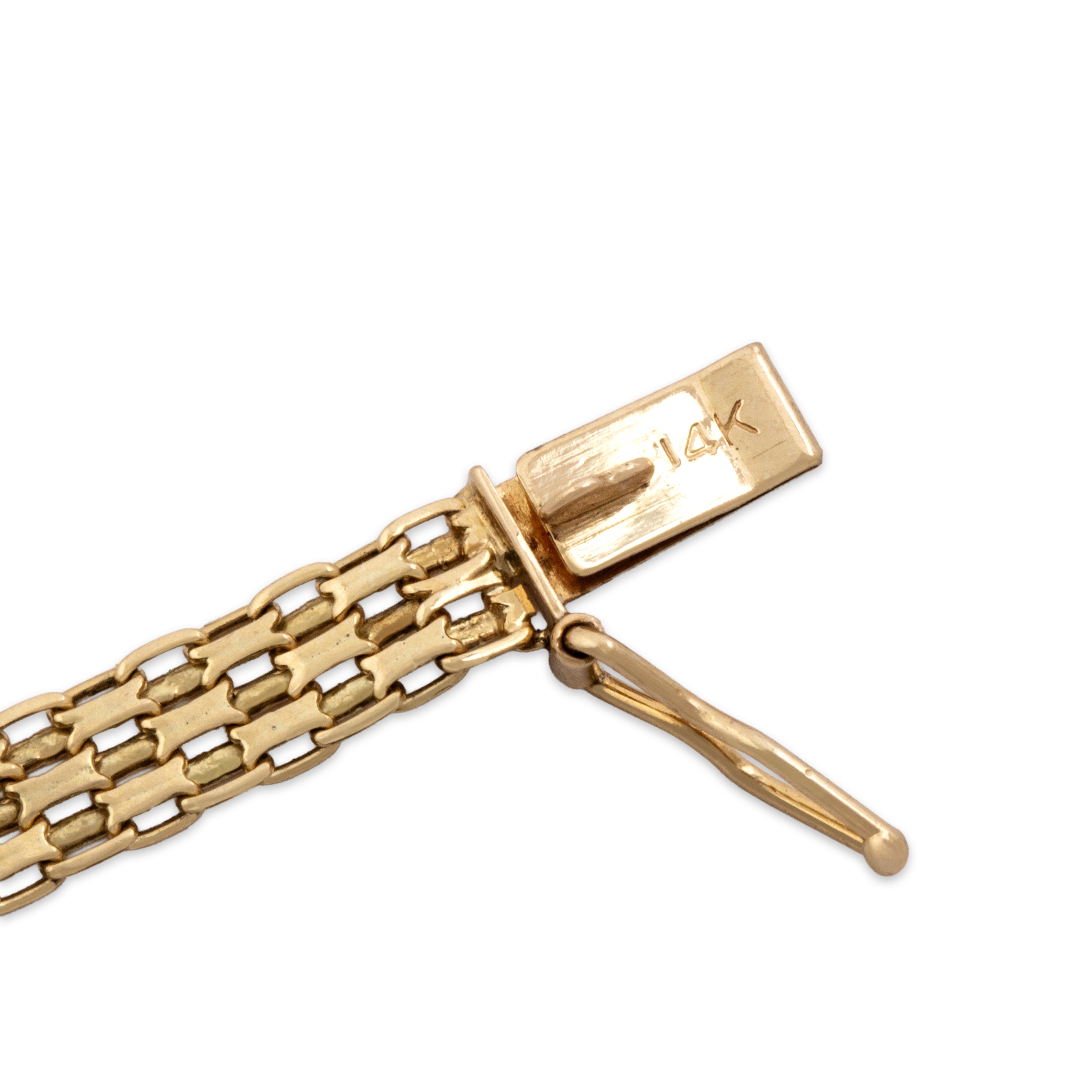Vintage 14k Yellow Gold .67cttw Ruby Diamond Flat Link Superb Channel Necklace - Hallmark view