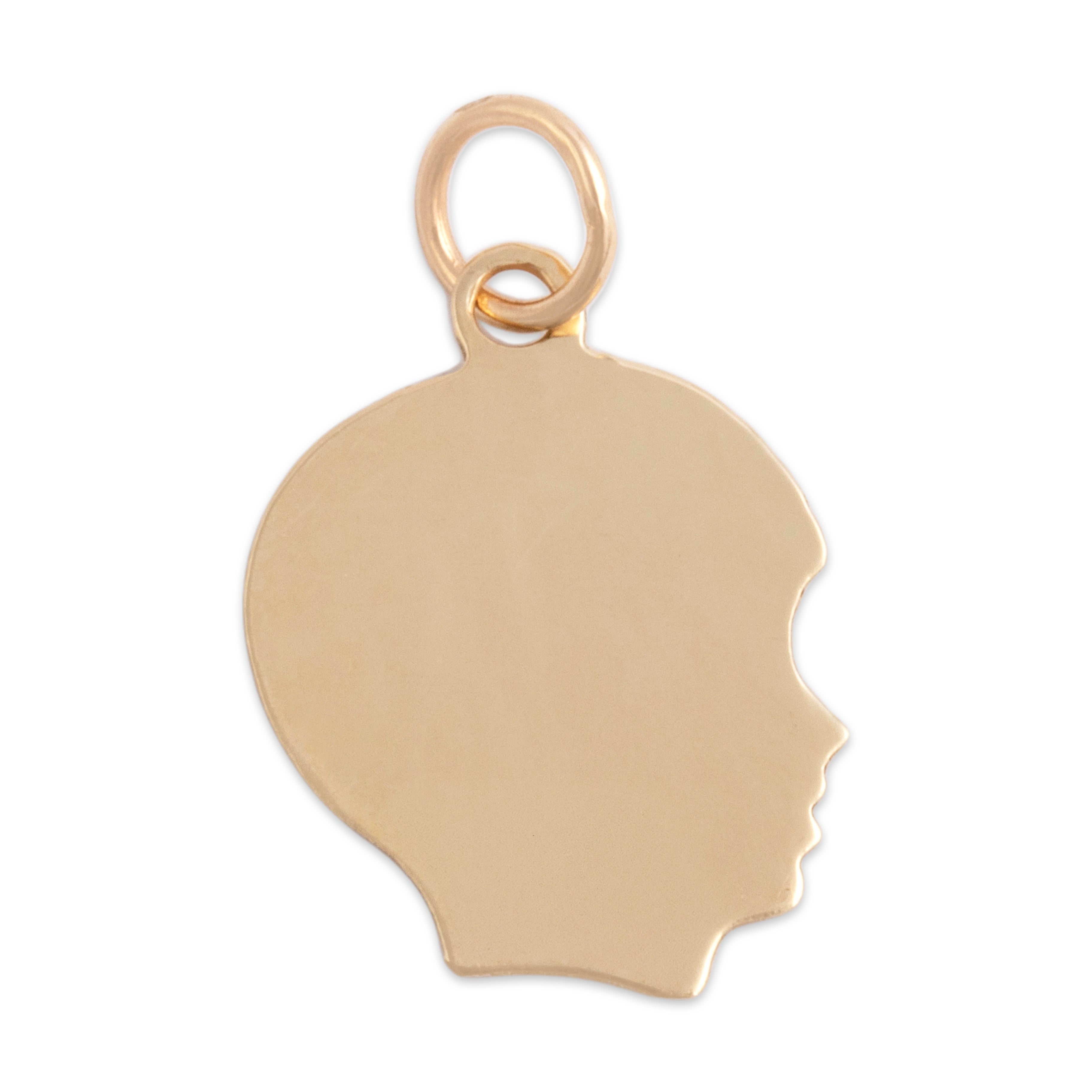 Vintage 14k Yellow Gold Adorable Child's Silhouette Charm / Pendant - Overall view