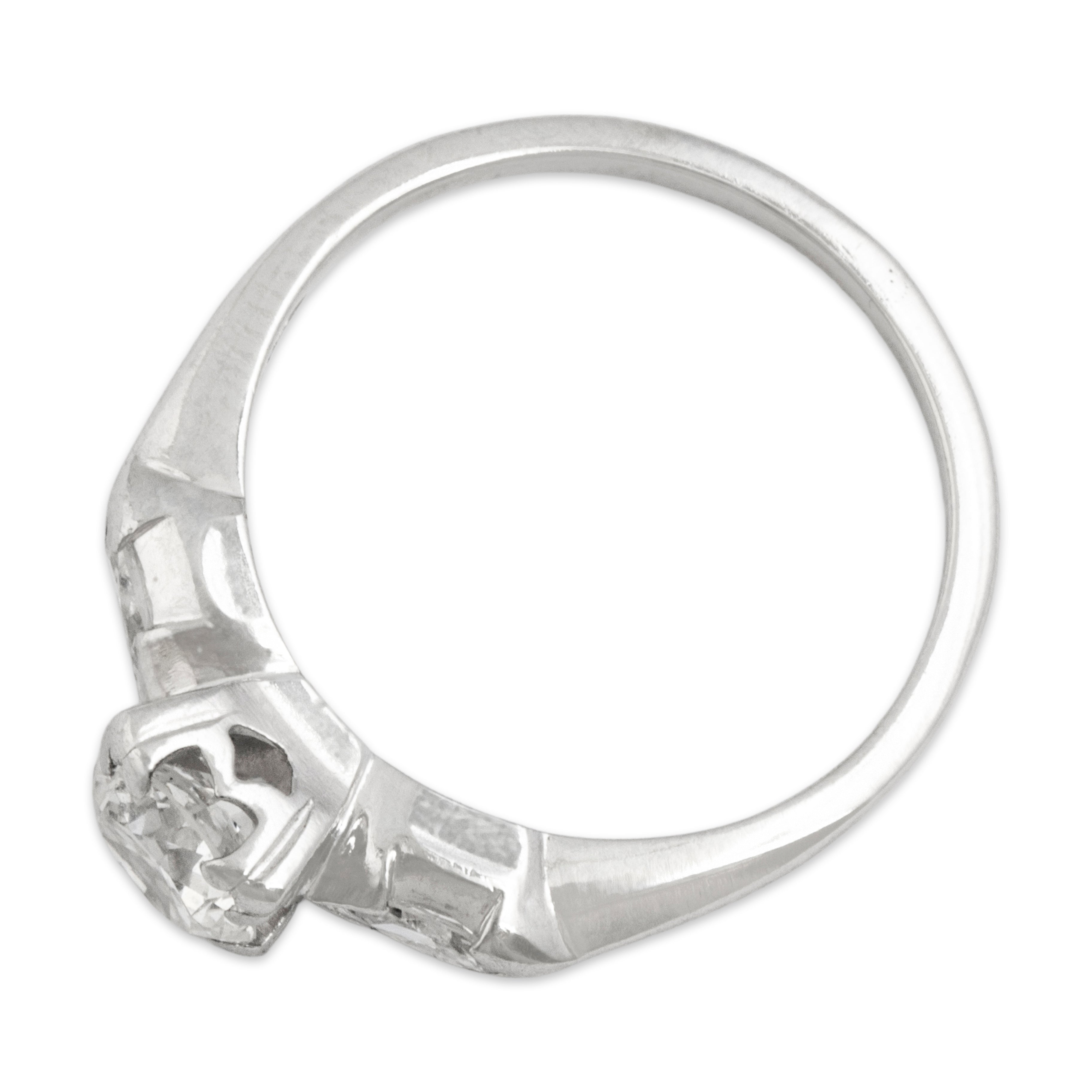 Vintage Platinum .57ct Old European Cut Diamond Diamond Marquise Shoulder Ring - Overall view