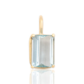 Vintage 14k Yellow Gold 3.59ct Aquamarine Elegant Step-Cut Pendant