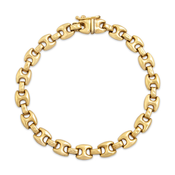 Vintage 14k Yellow Gold Star-Detail Link Bracelet 7
