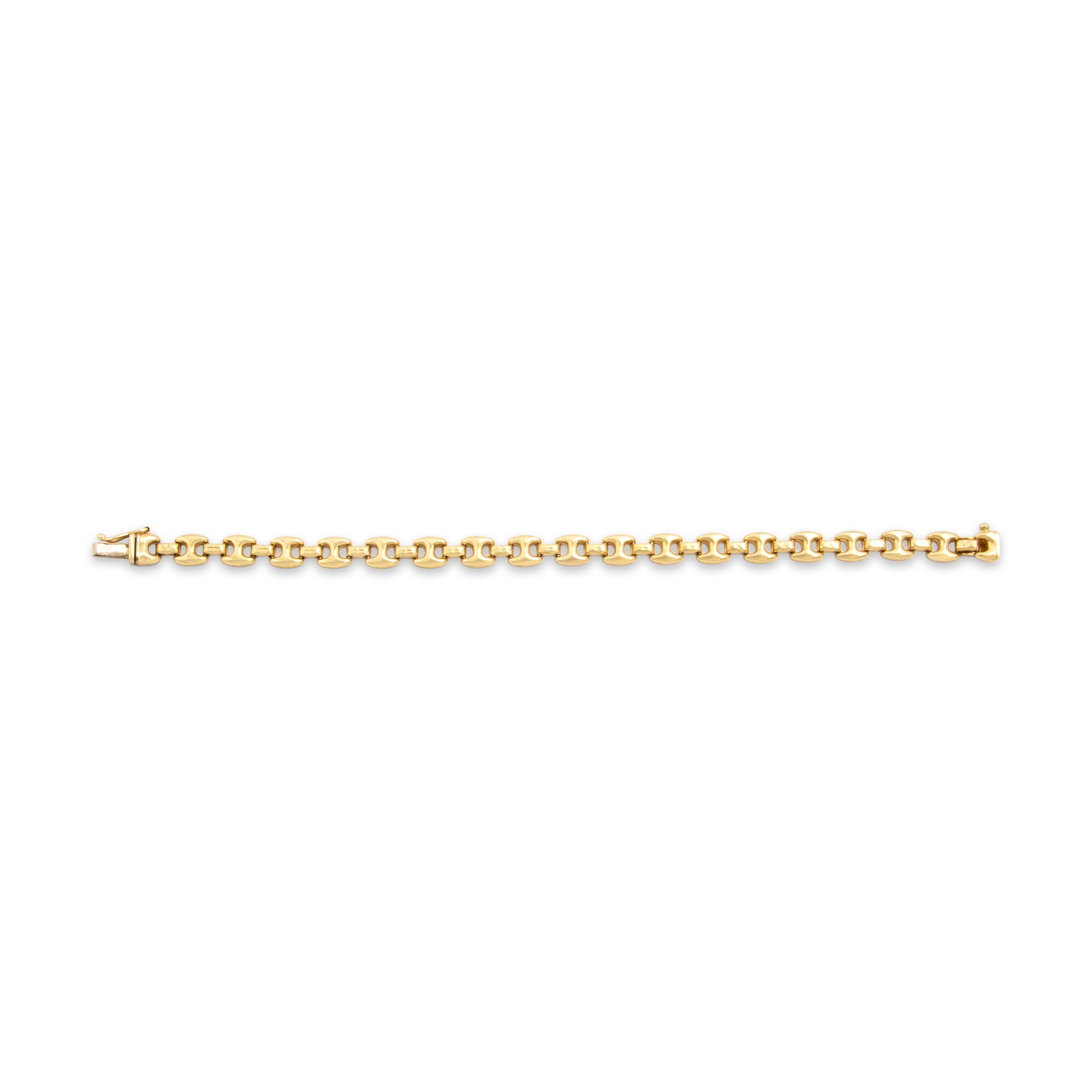 Vintage 14k Yellow Gold Star-Detail Link Bracelet - Overall view