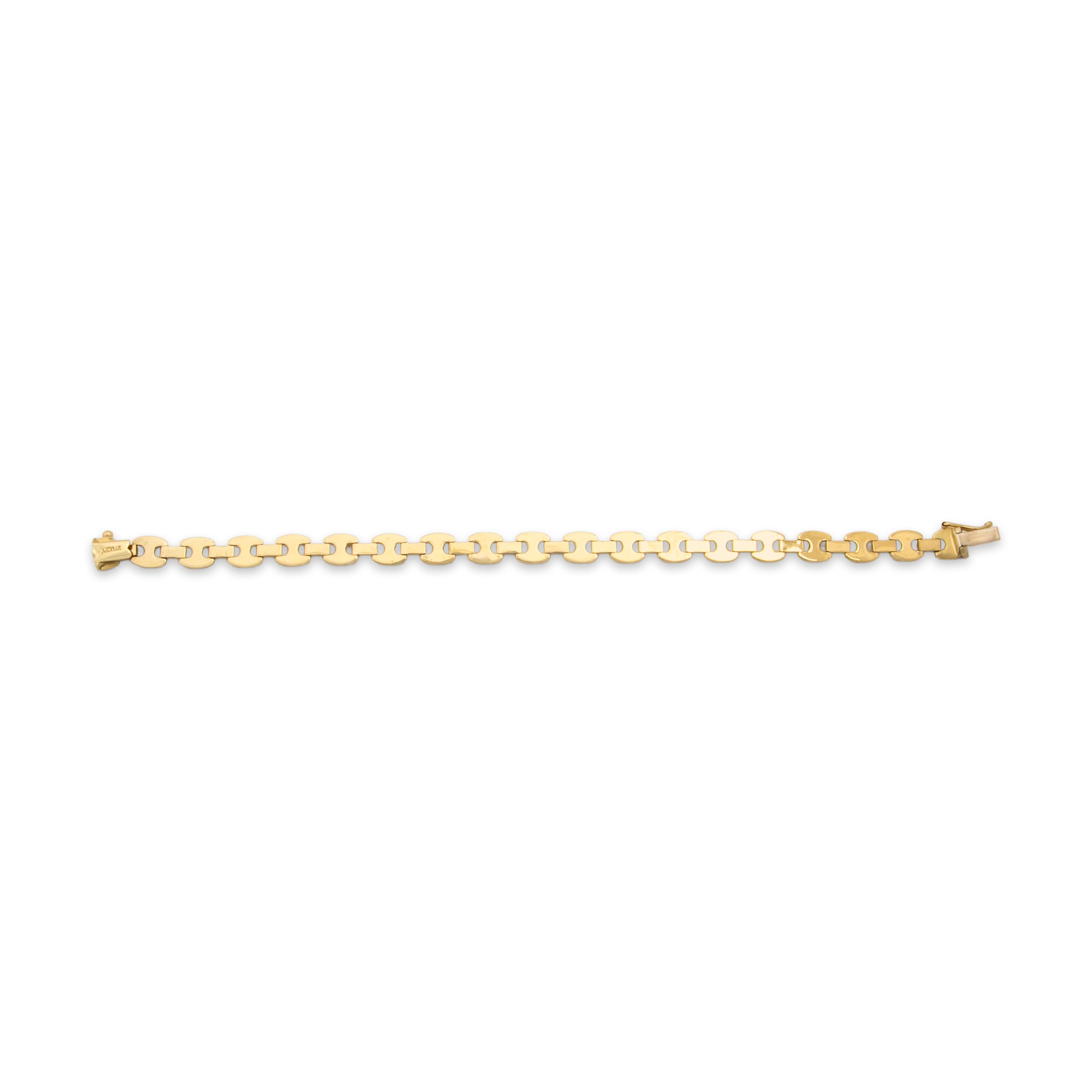 Vintage 14k Yellow Gold Star-Detail Link Bracelet - Back view