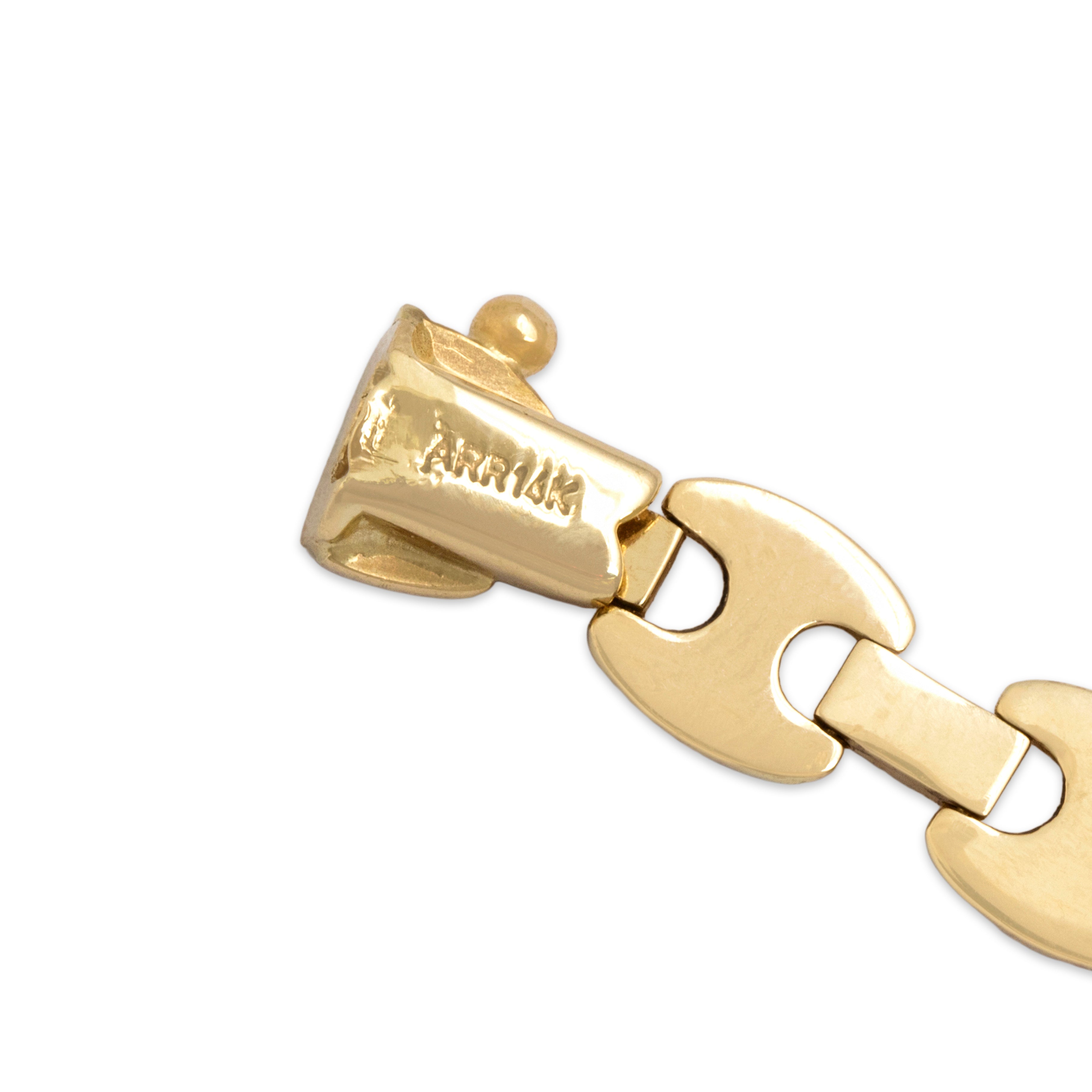 Vintage 14k Yellow Gold Star-Detail Link Bracelet - Hallmark view