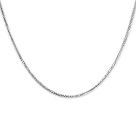 Vintage Italian Platinum Classic Wheat Link 1.4mm Chain 15.75"