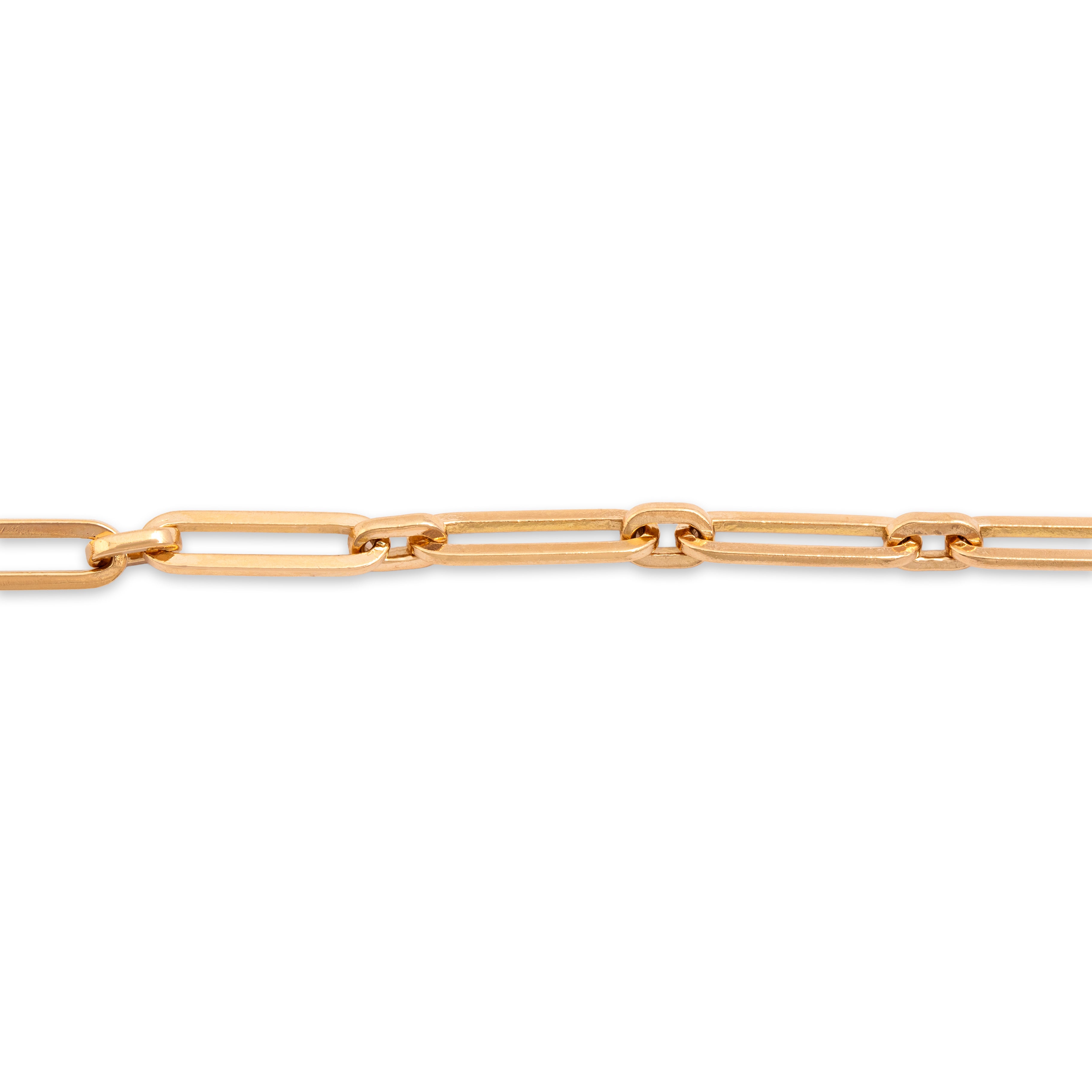 Vintage 14k Rosy Yellow Gold Paperclip Link Bracelet 6.75