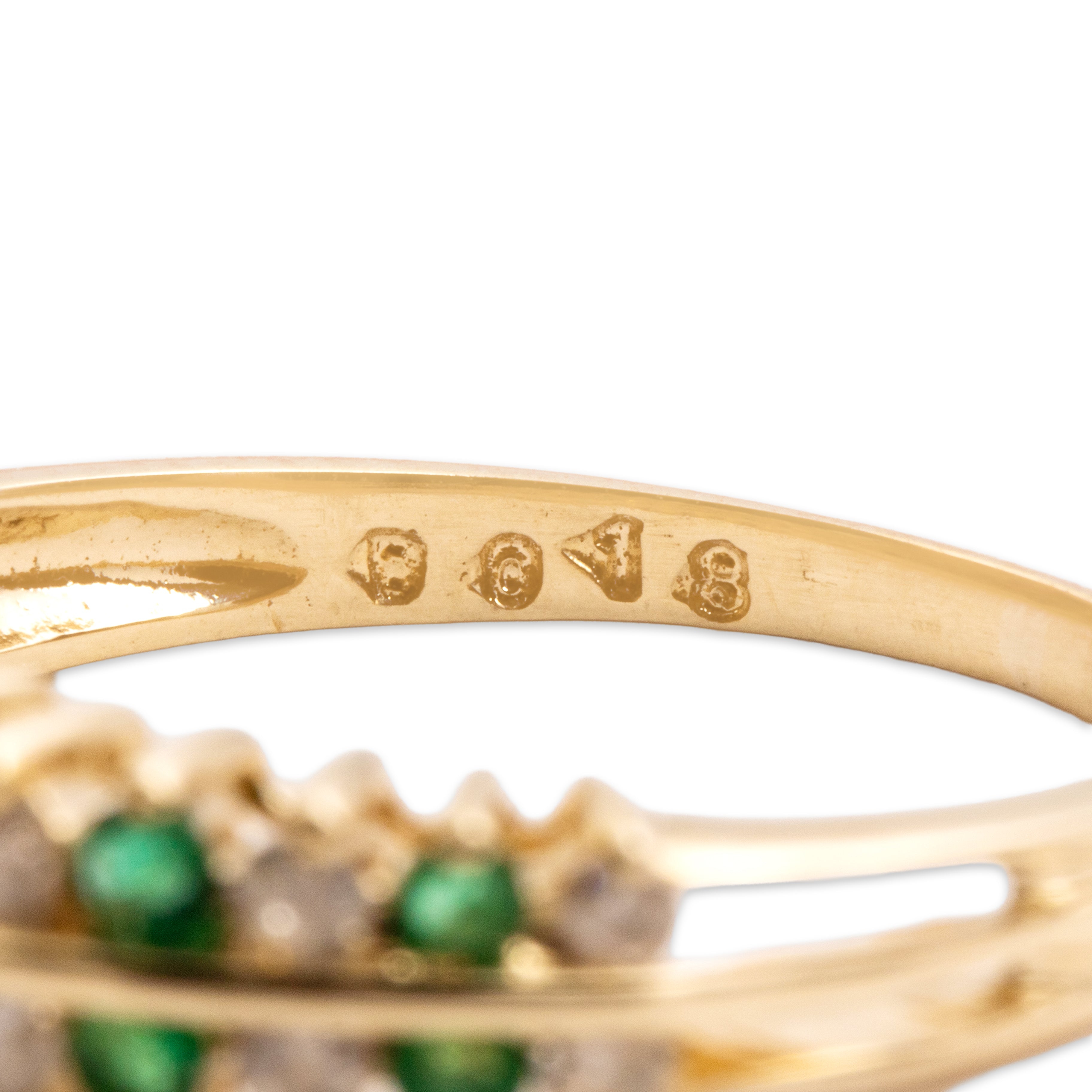 Vintage 14k Yellow Gold [Custom Carat] Alternating Evergreen Line Ring - Hallmark view