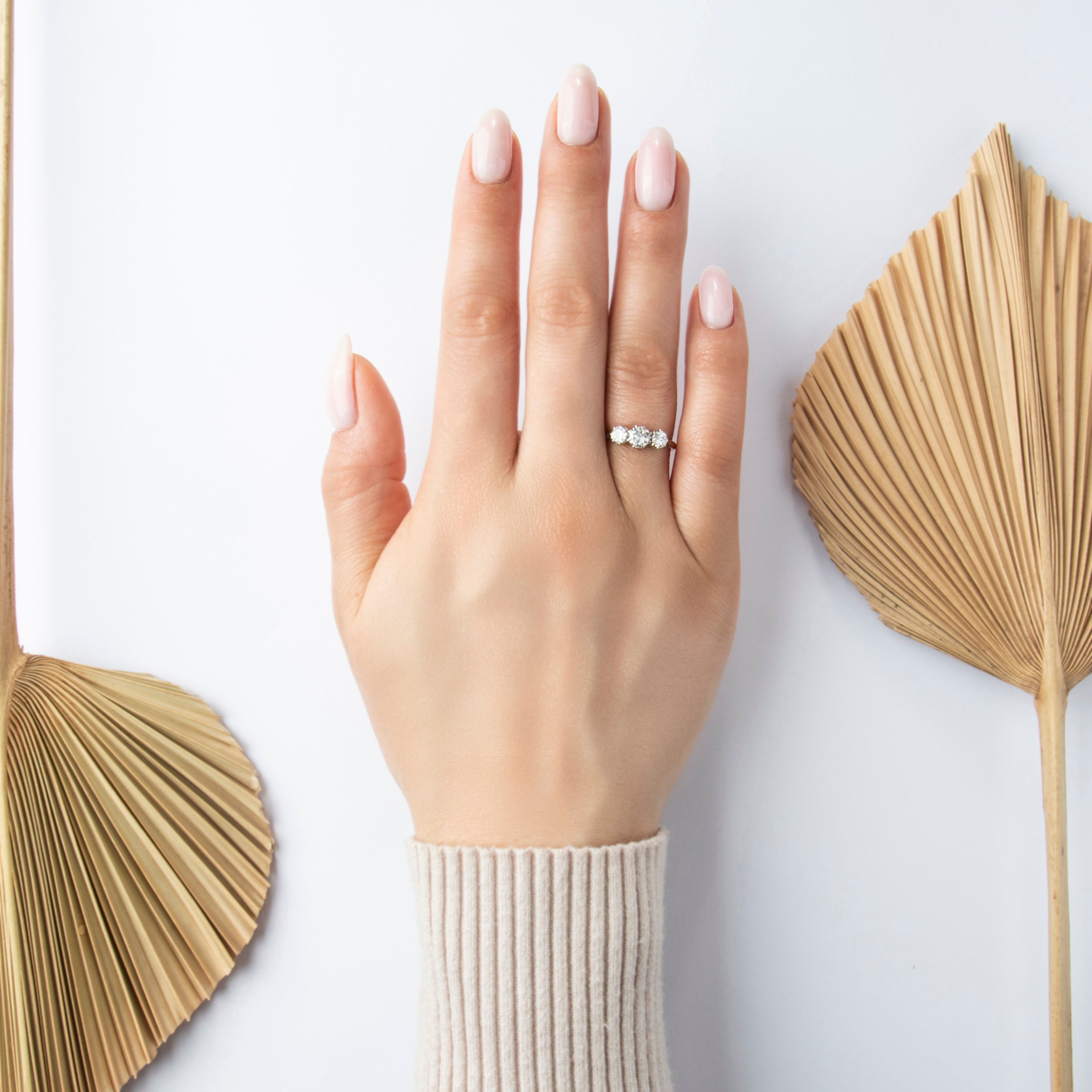 Vintage 18k Yellow Gold & Platinum .9cttw Diamond Exquisite Trio Ring 7.00