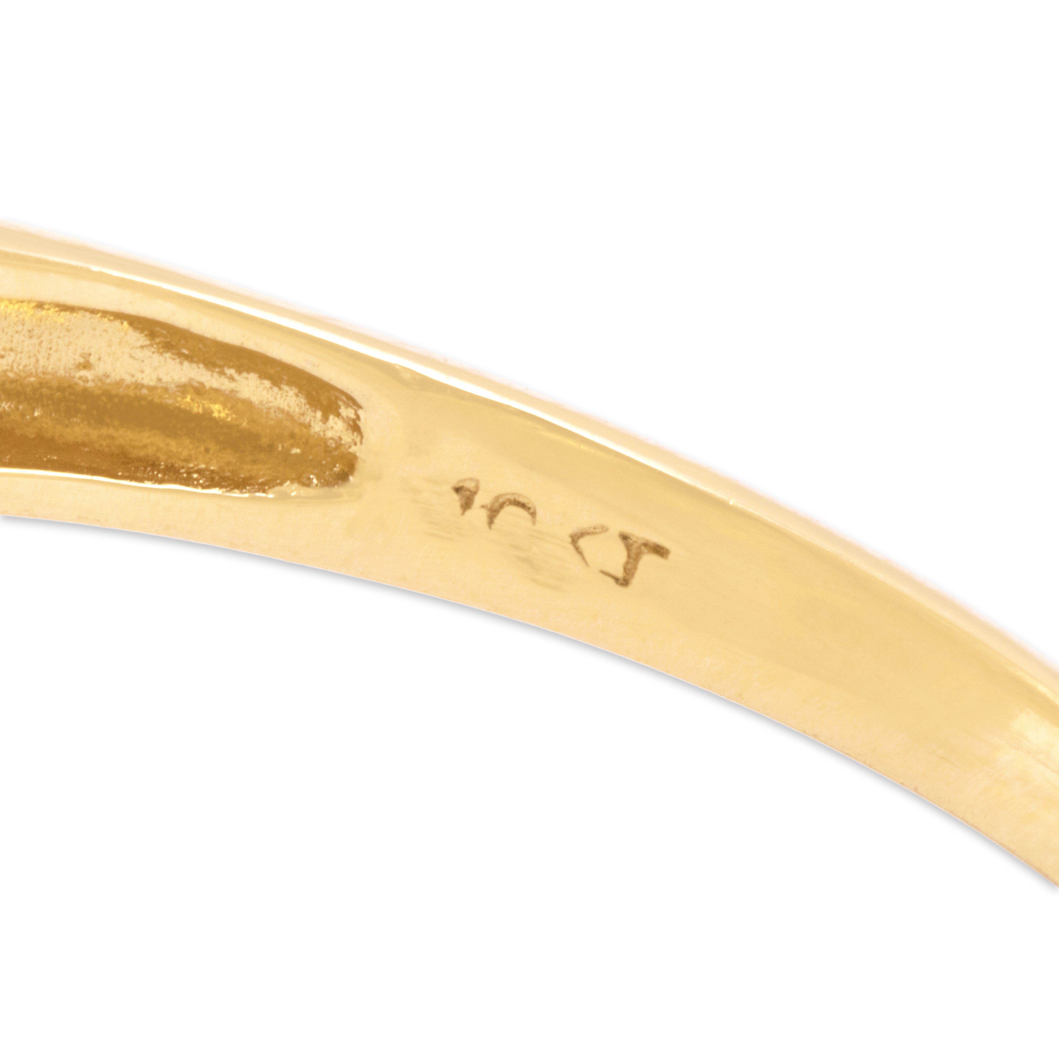 Vintage 10k Yellow Gold 1.92cttw Amethyst Diamond Striking Crowned Ring - Hallmark view
