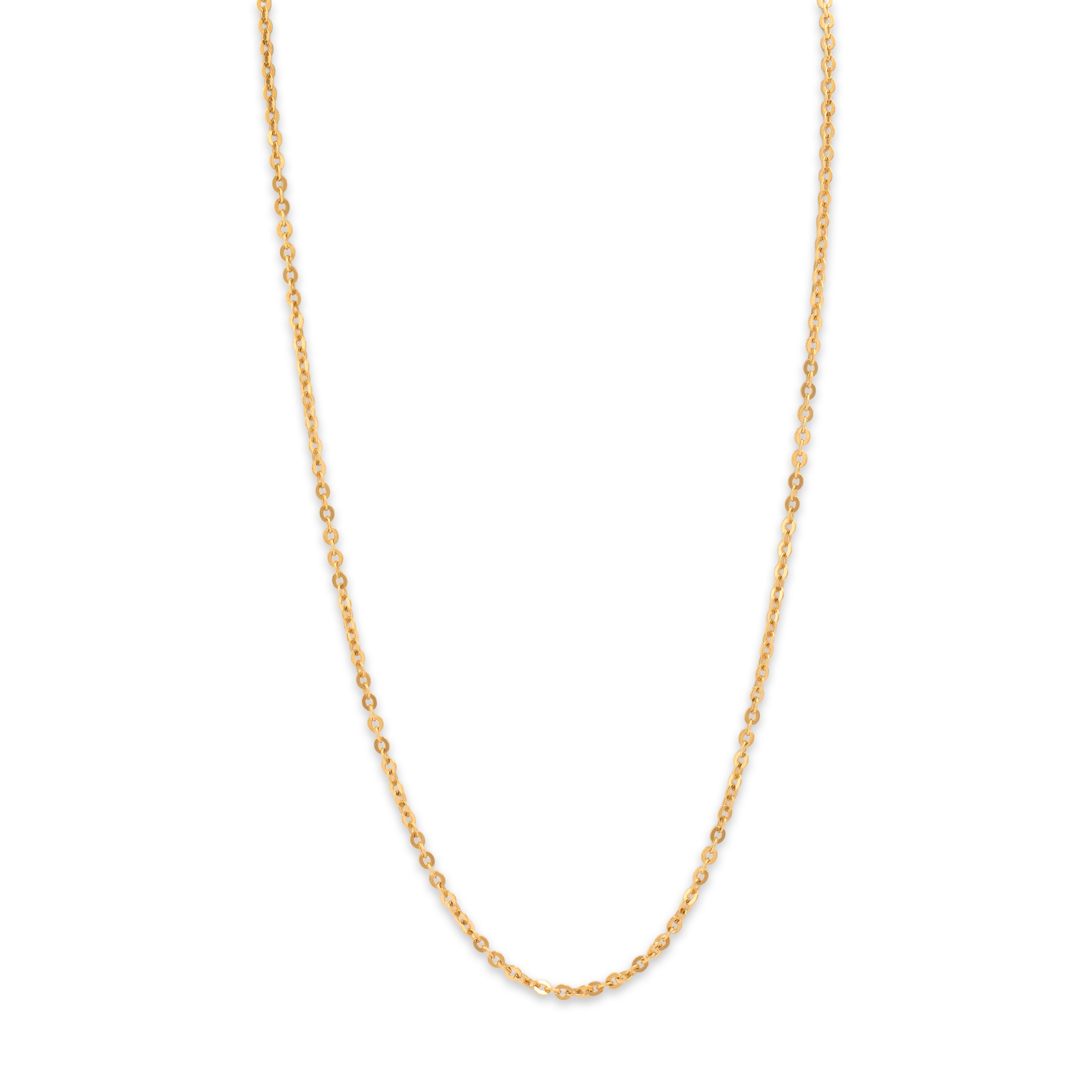 Vintage 18k Yellow Gold Flat Link Cable 2.9mm (At Link) Chain -detail view #1