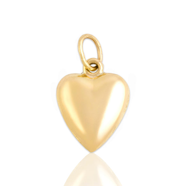 Vintage 14k Yellow Gold Adorable Puffy Heart Charm / Pendant