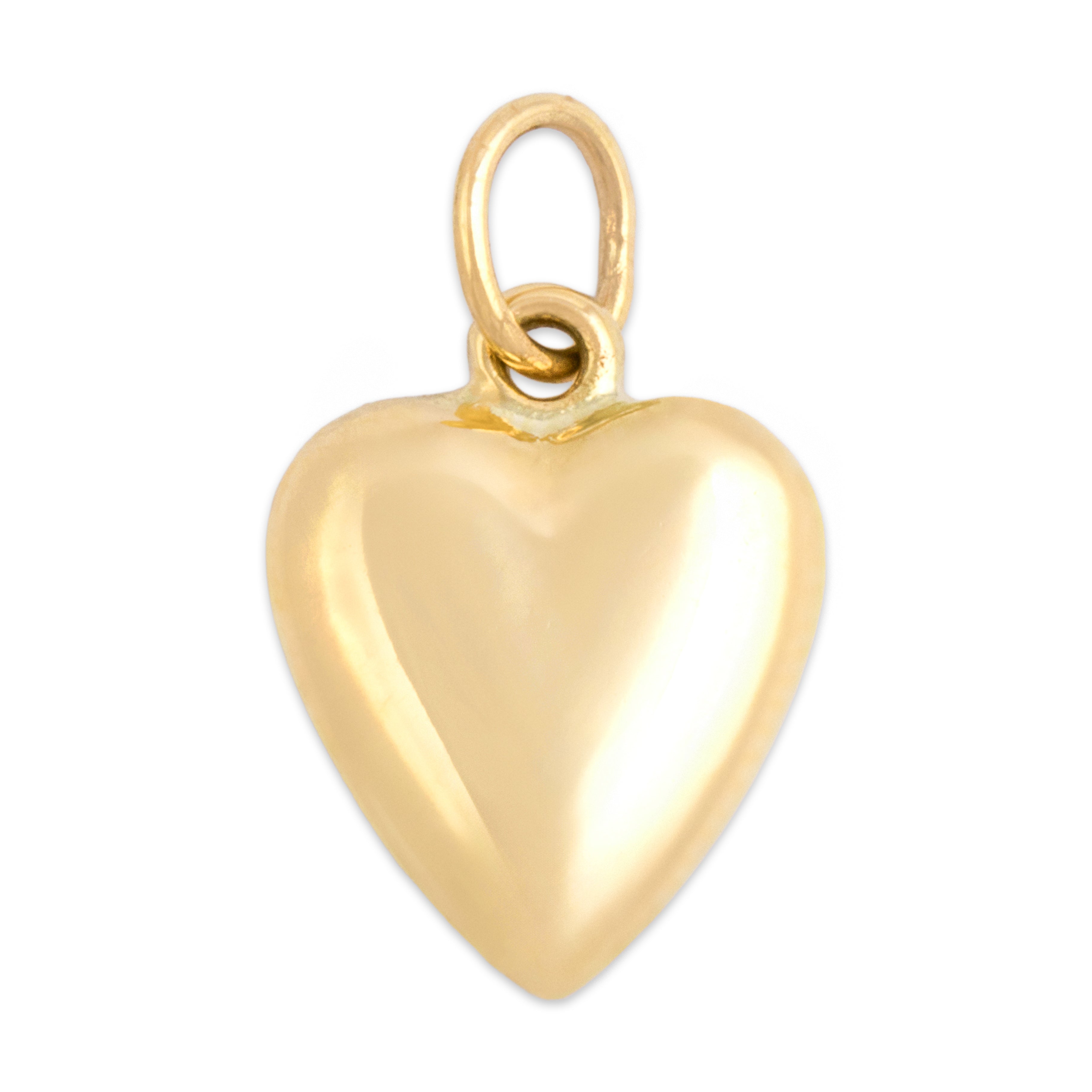 Vintage 14k Yellow Gold Adorable Puffy Heart Charm / Pendant
