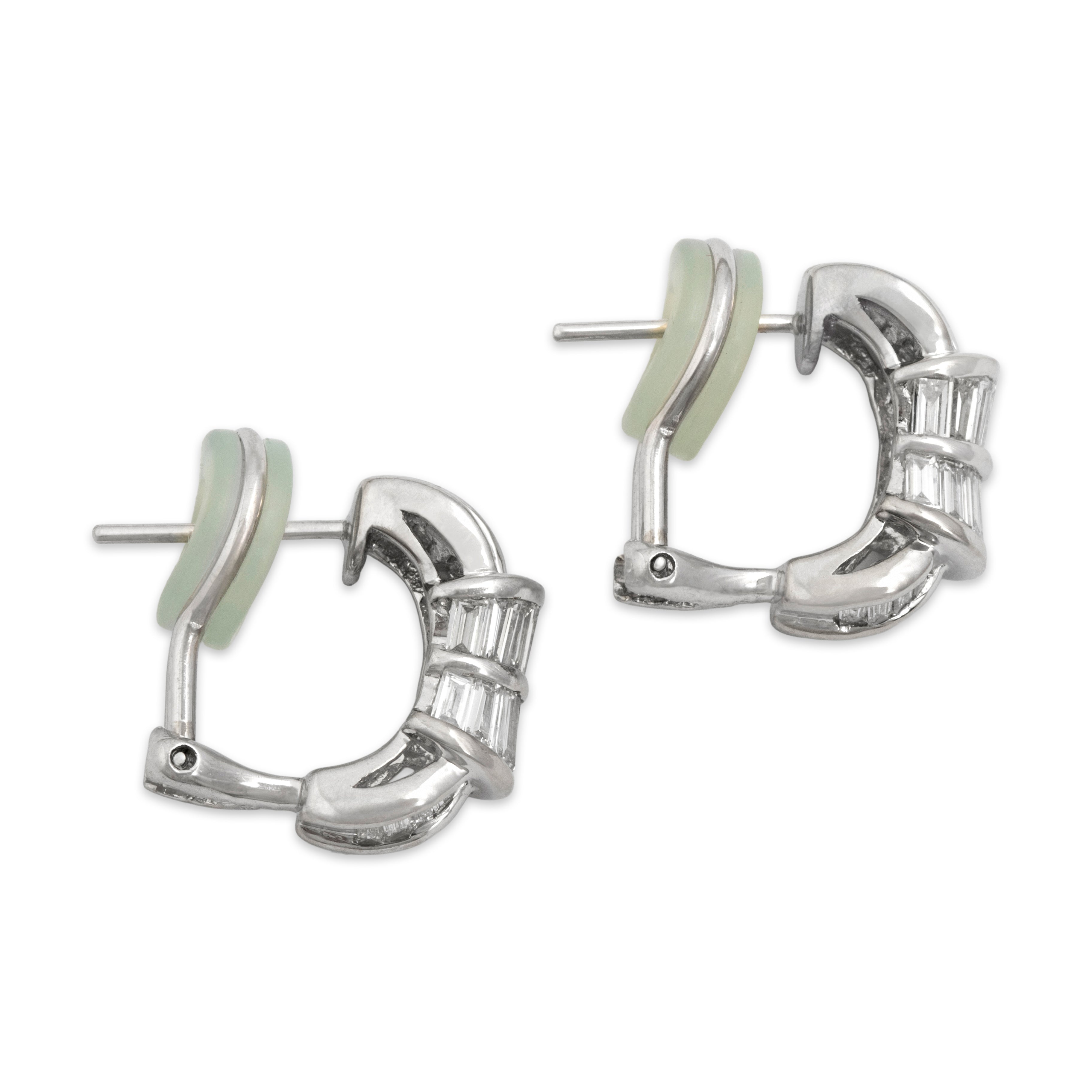 Vintage 18k White Gold 2.27cttw Diamond Sparkling Bowties Earrings - Side view