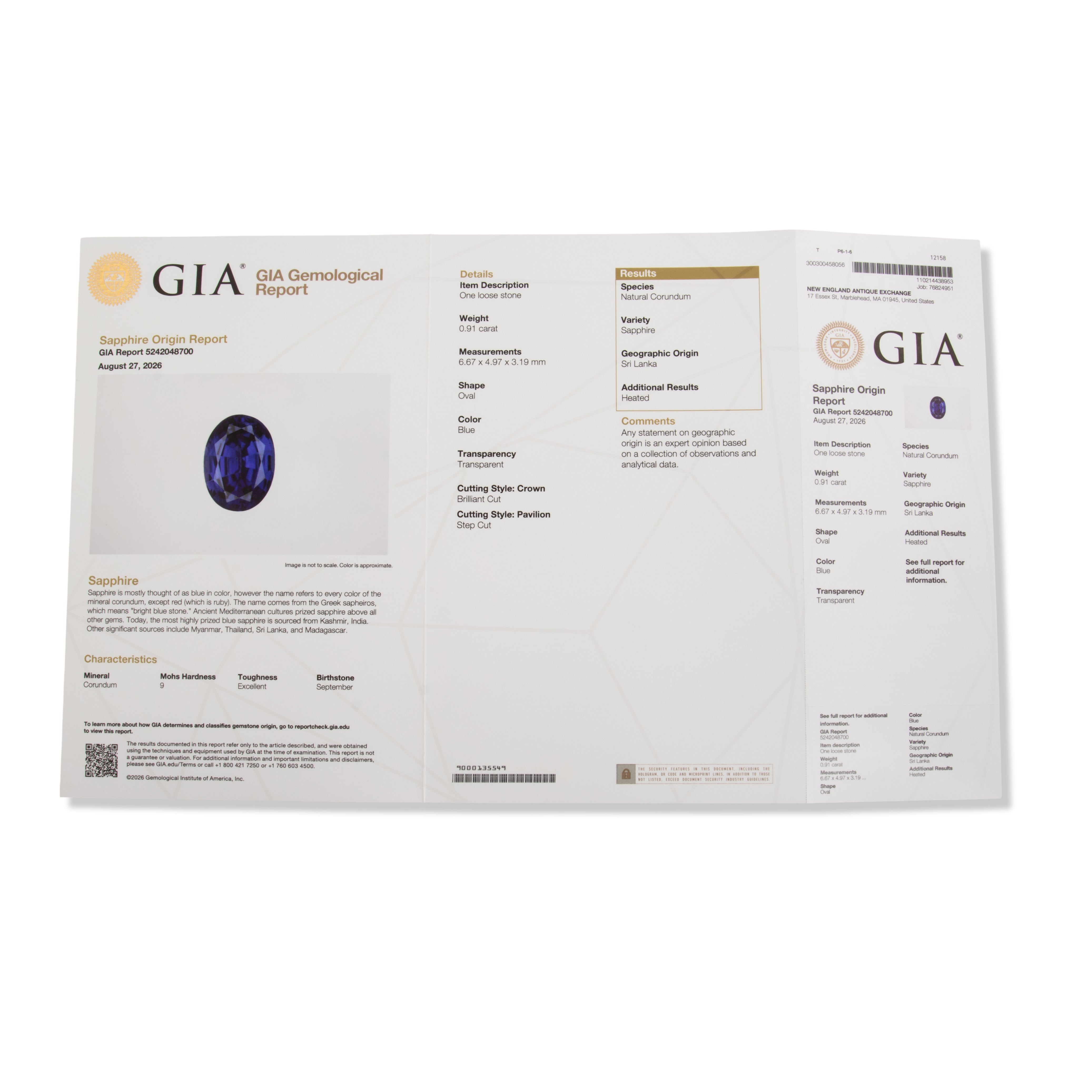 Vintage Platinum .91ct Blue Sapphire Diamond Gia Vibrant Dazzling Trio Ring - detail view #2