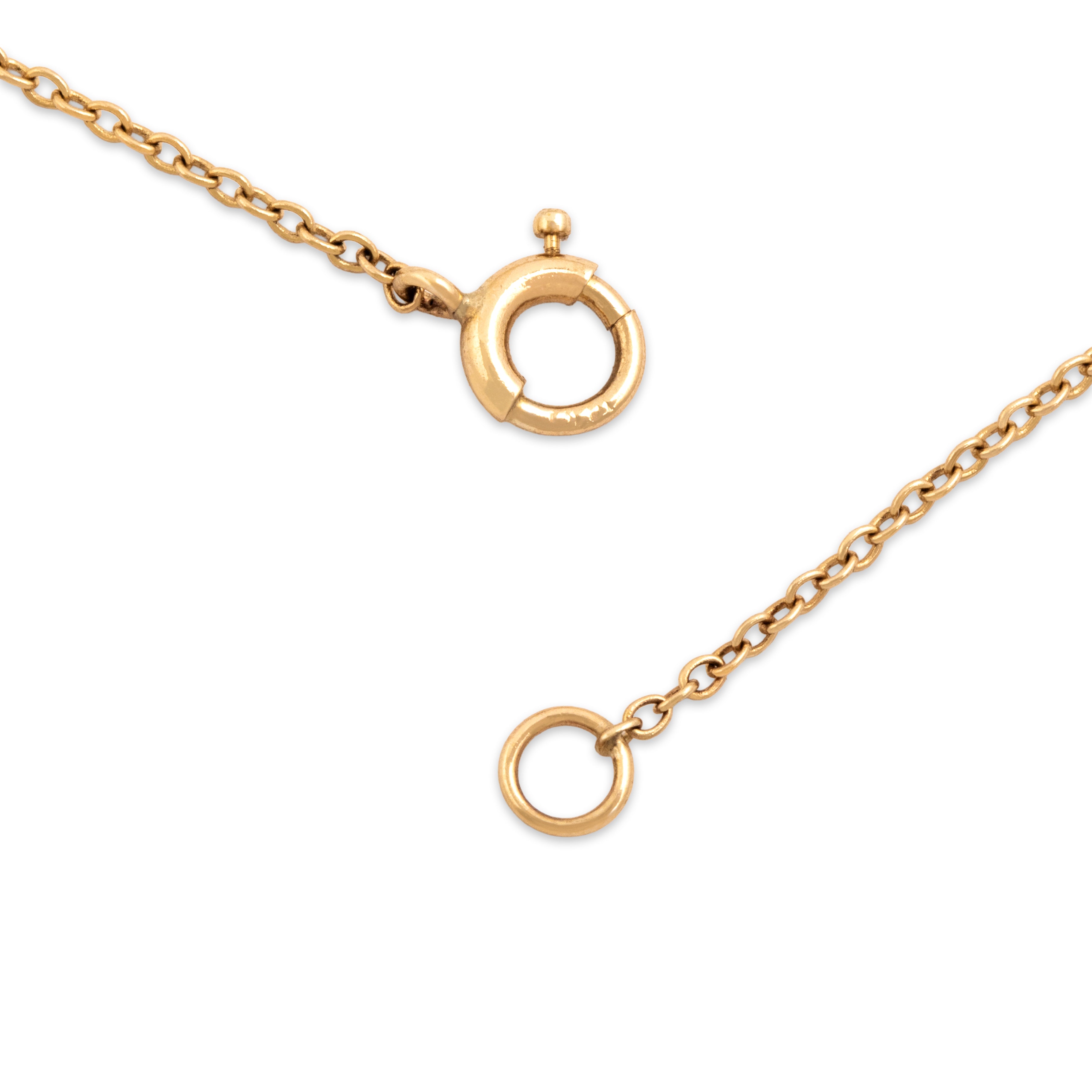 Vintage 14k Yellow & White Gold Diamond Dainty Bezel Set Solitaire Necklace - clasp view