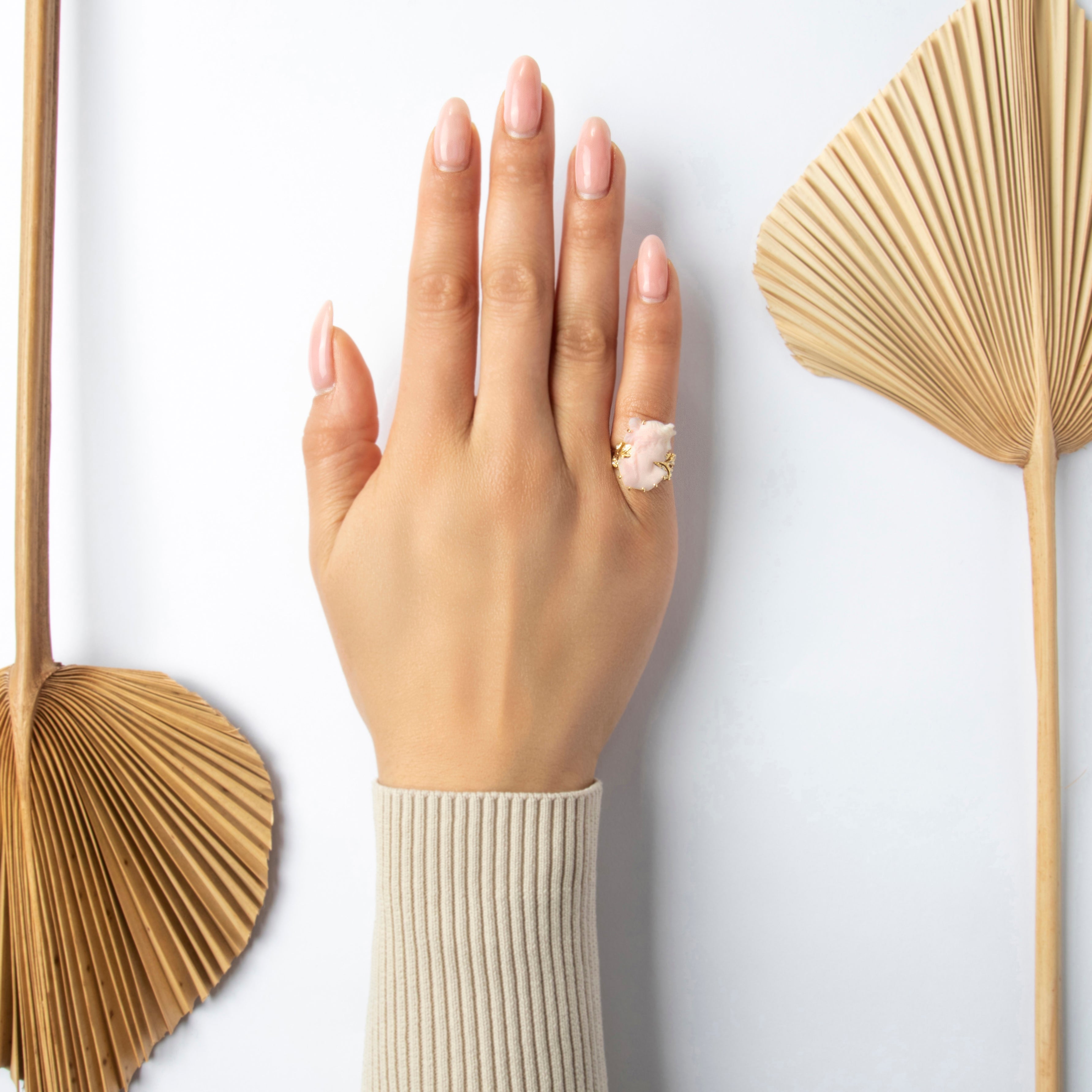 Vintage 14k Yellow Gold Shell Diamond Lovely Lady Profile Ring 6.00