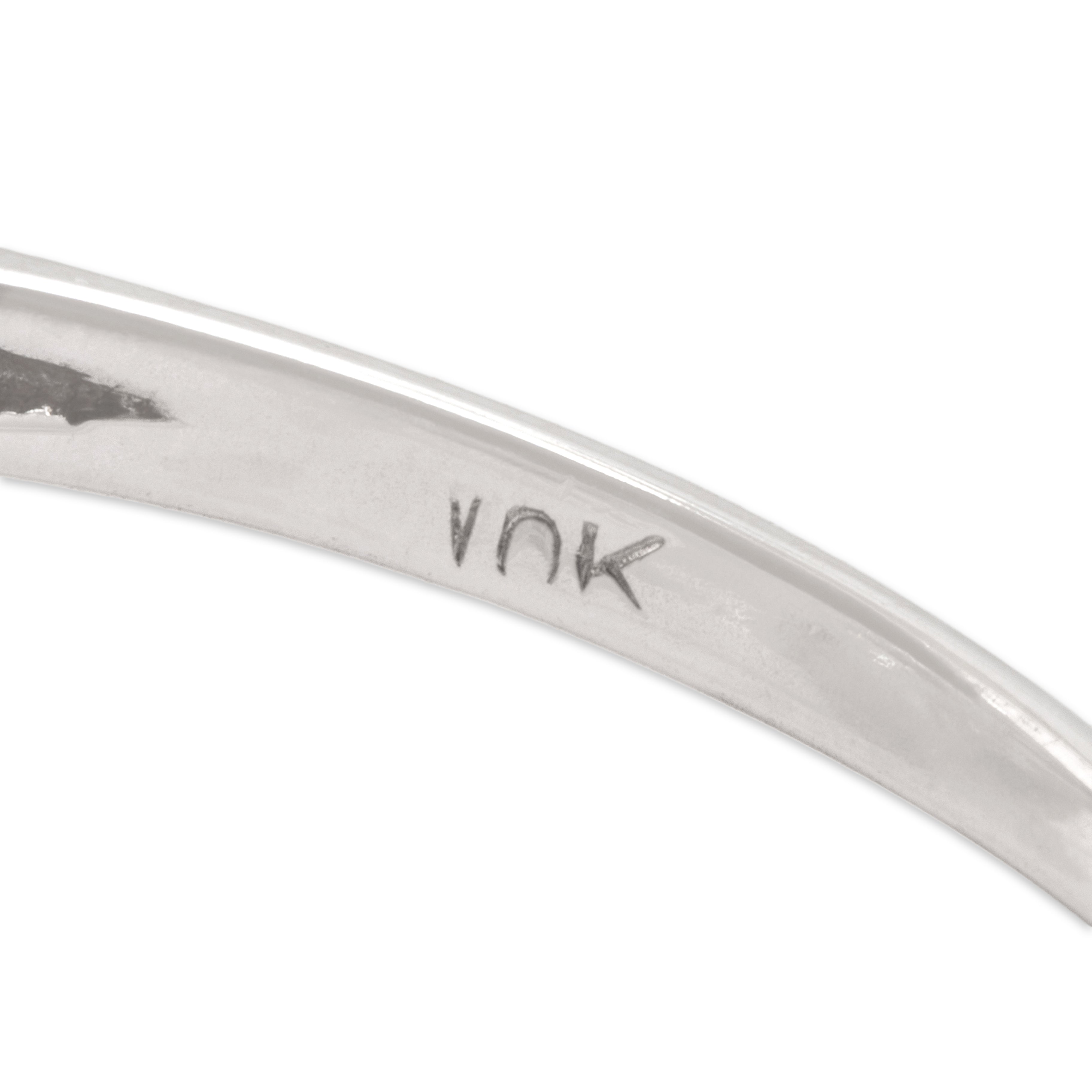 Vintage 10k White Gold 11.62ct Light Blue Synthetic Spinel Natural Diamond Brilliant Glamorous Cocktail Ring - Hallmark view