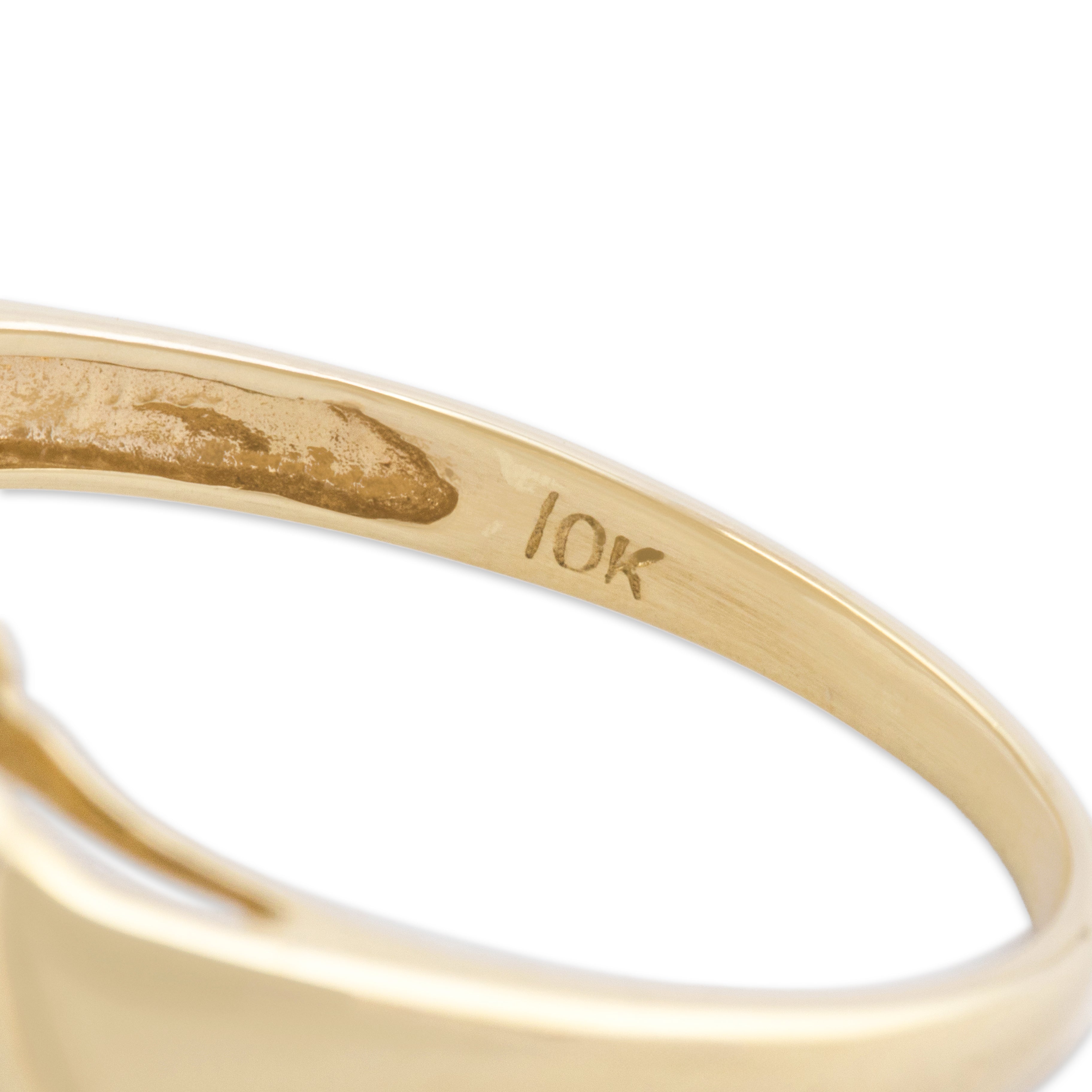 Vintage 10k Yellow Gold 1.85cttw Aquamarine Looping Diagonal Swirl Ring - Hallmark view